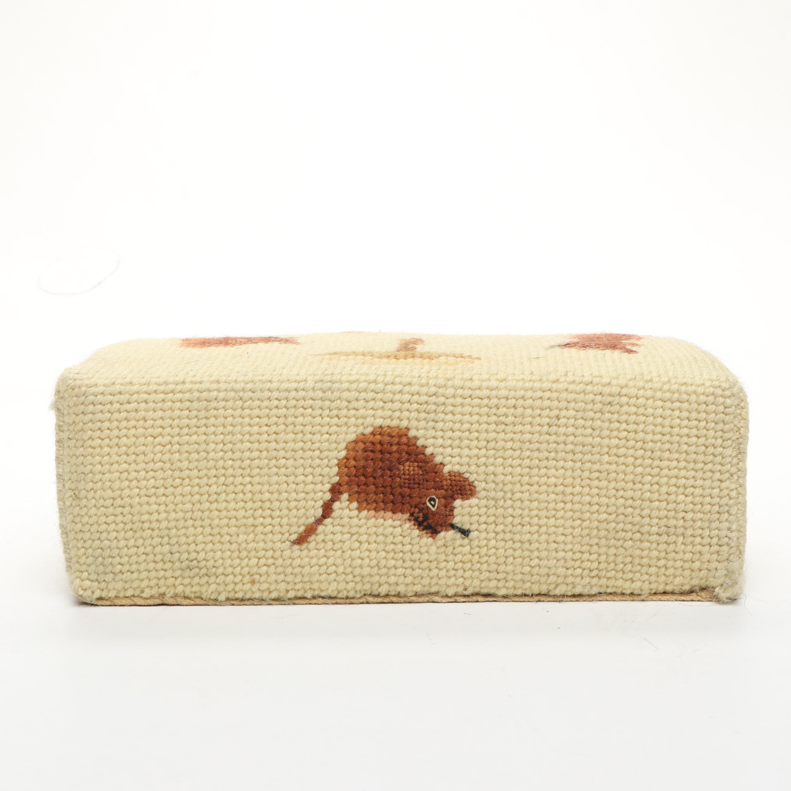 Needlepoint Mouse and Mushroom Doorstops, Mid to Late 20th Century