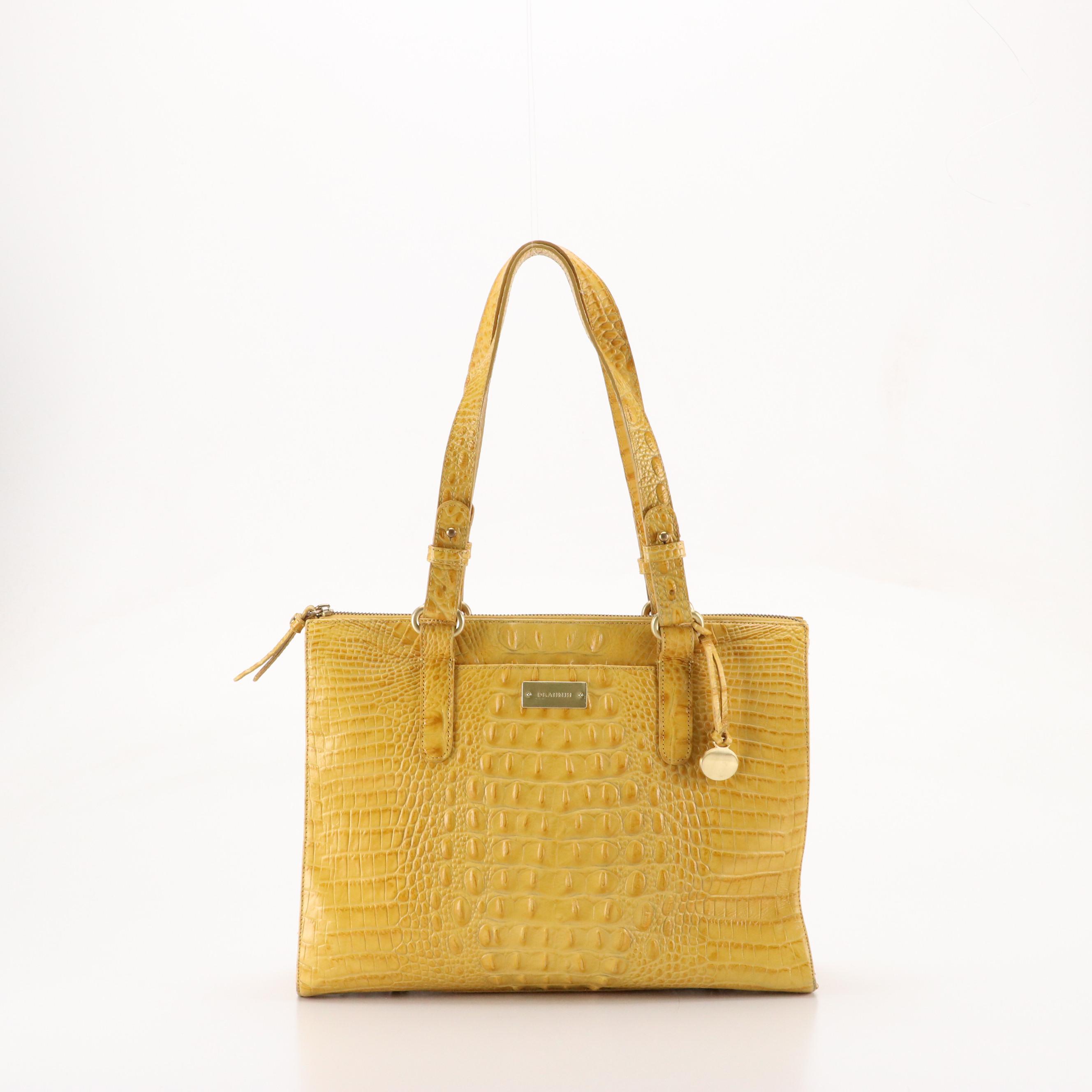 Brahmin Croc Embossed Zip Satchel, Bee Gees Vinyl Record Handbag, Other Tote