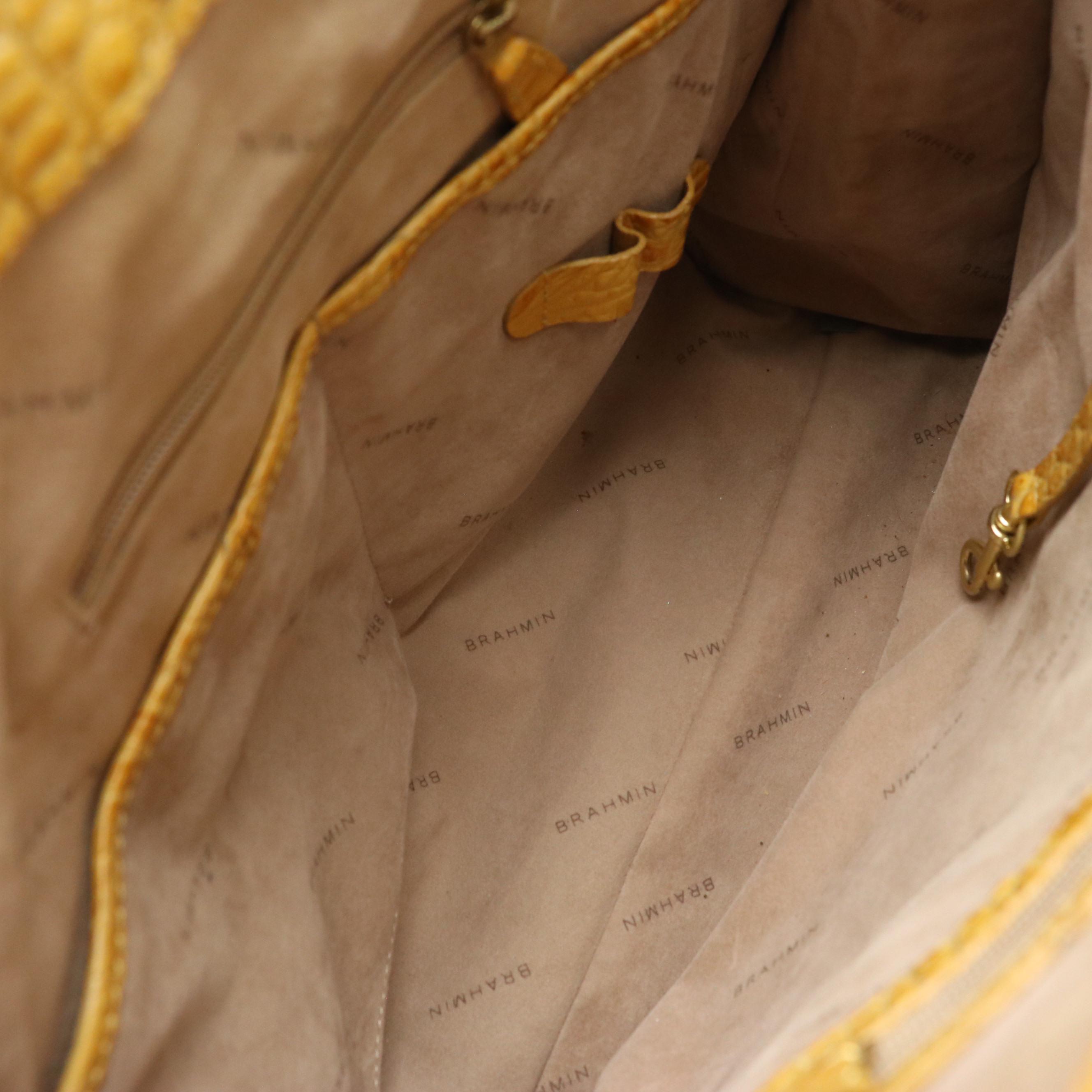 Brahmin Croc Embossed Zip Satchel, Bee Gees Vinyl Record Handbag, Other Tote