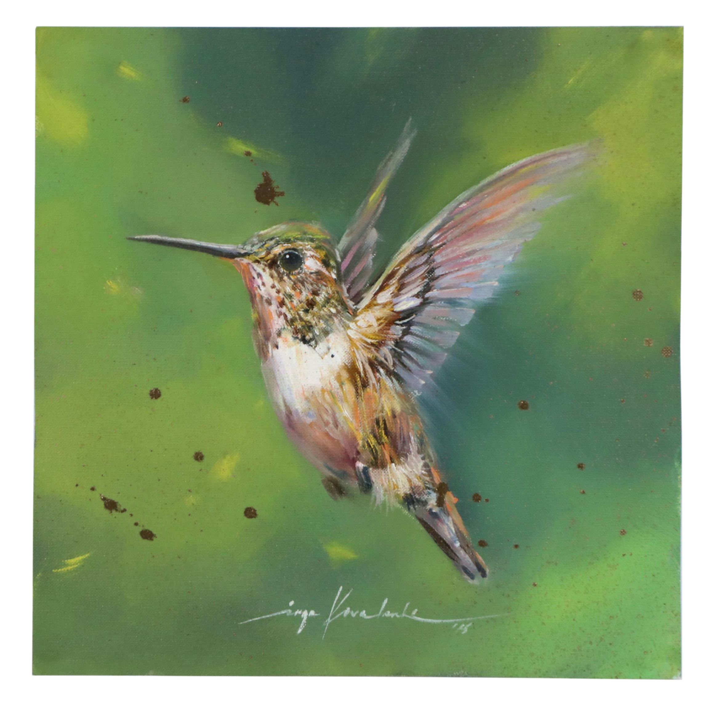 Inga Kovalenko Oil Painting of Hummingbird, 2025