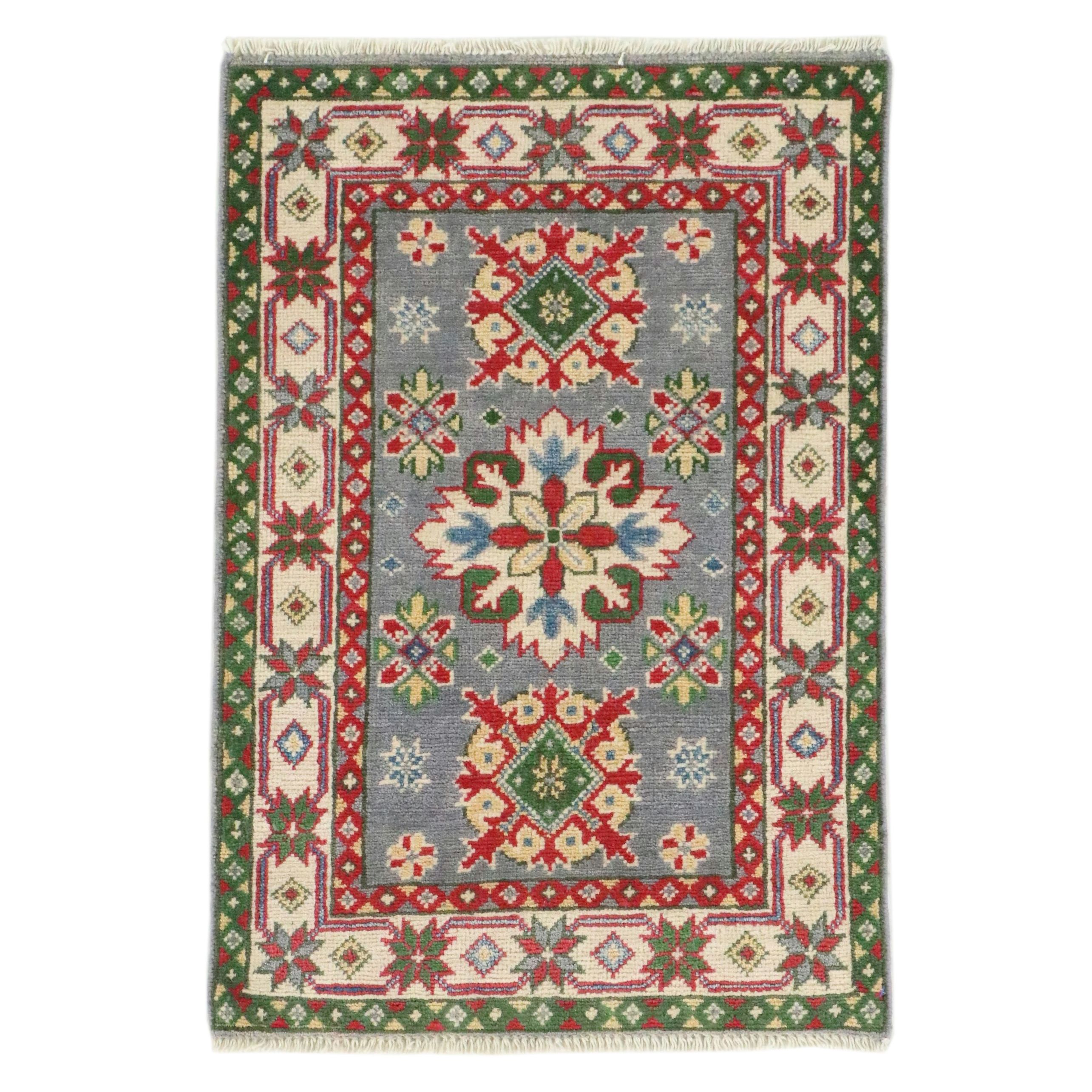 1'11 x 2'11 Hand-Knotted Afghan Kazak Accent Rug