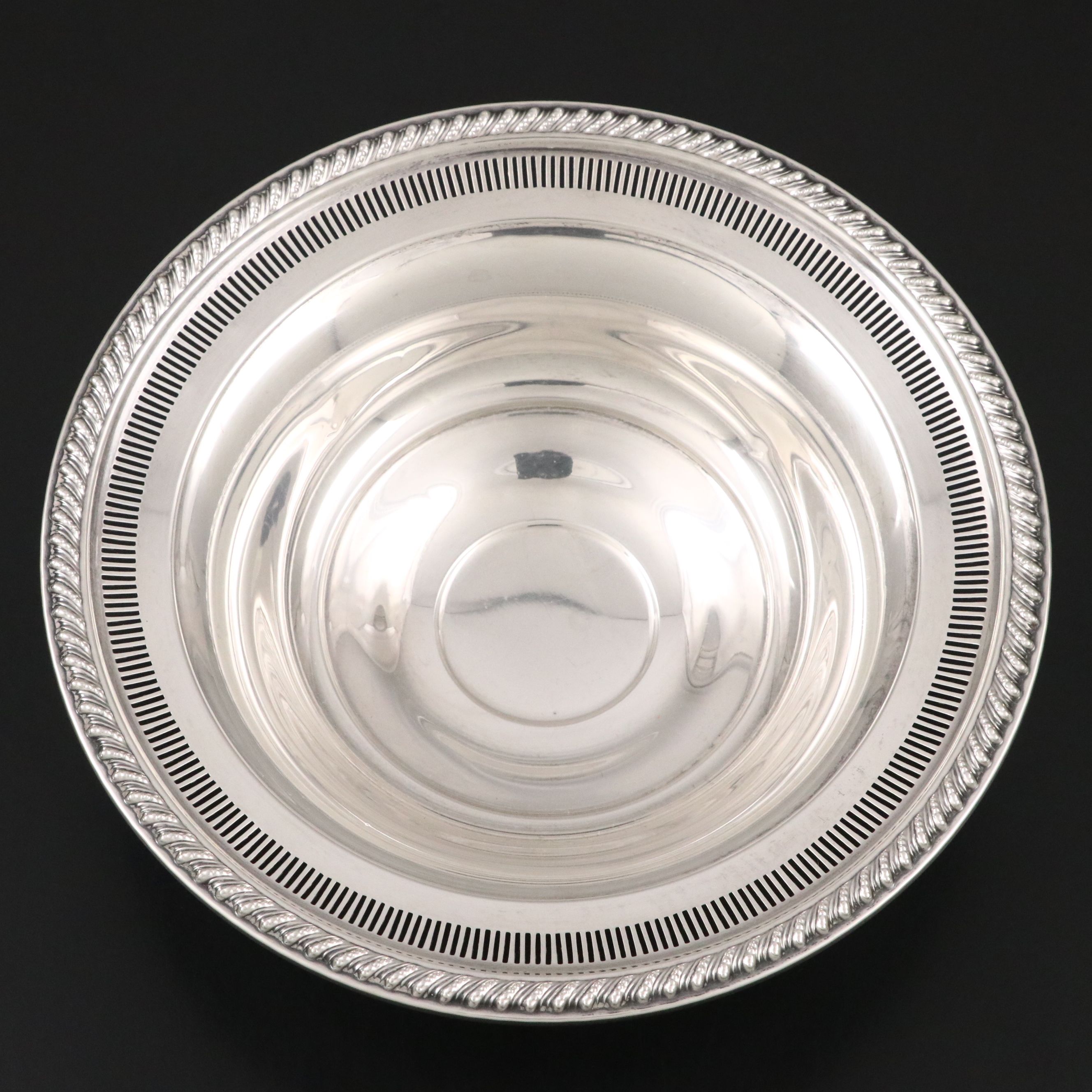 Rogers Reticulated Sterling Silver Pedestal Bowl with Mueck Sterling Bowl