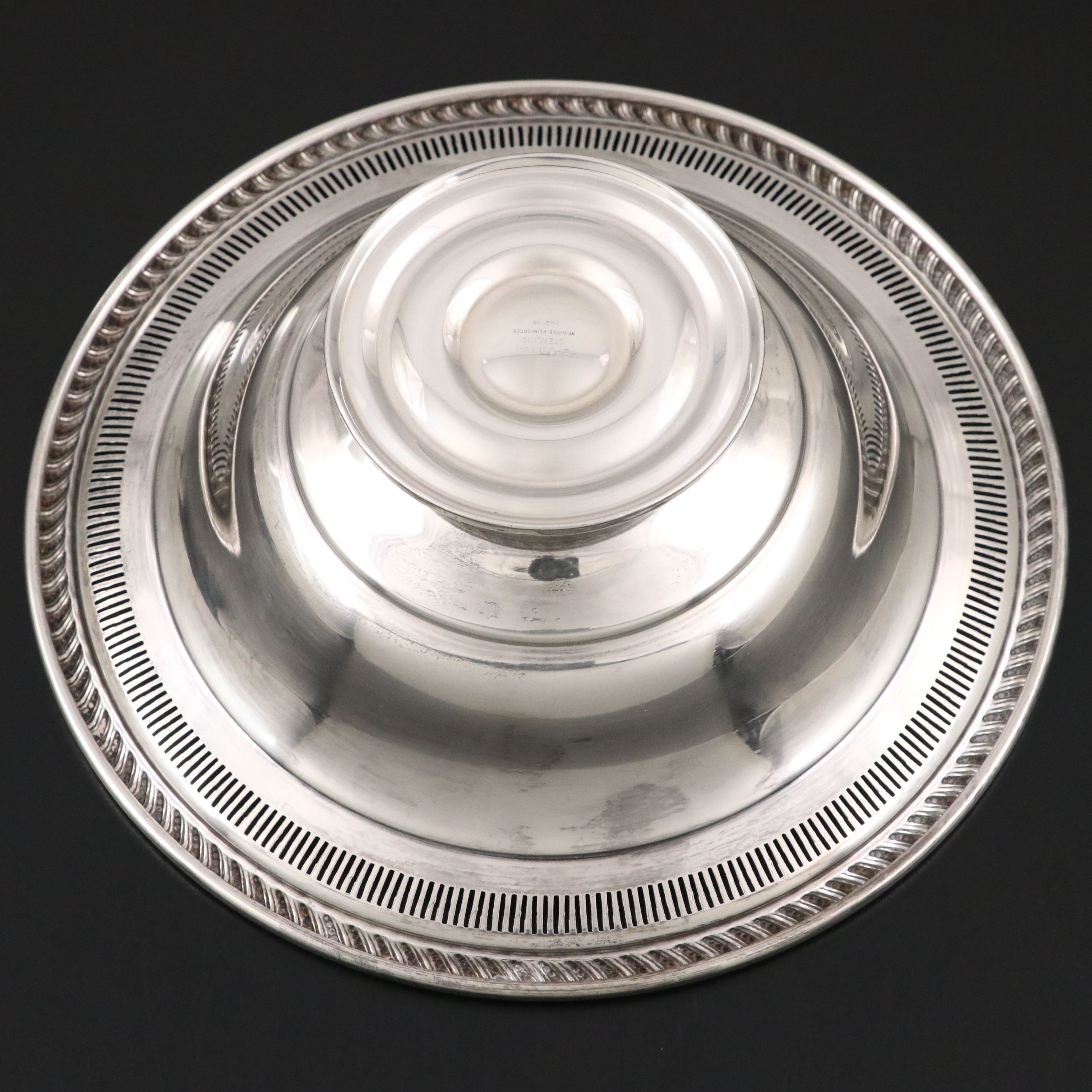 Rogers Reticulated Sterling Silver Pedestal Bowl with Mueck Sterling Bowl