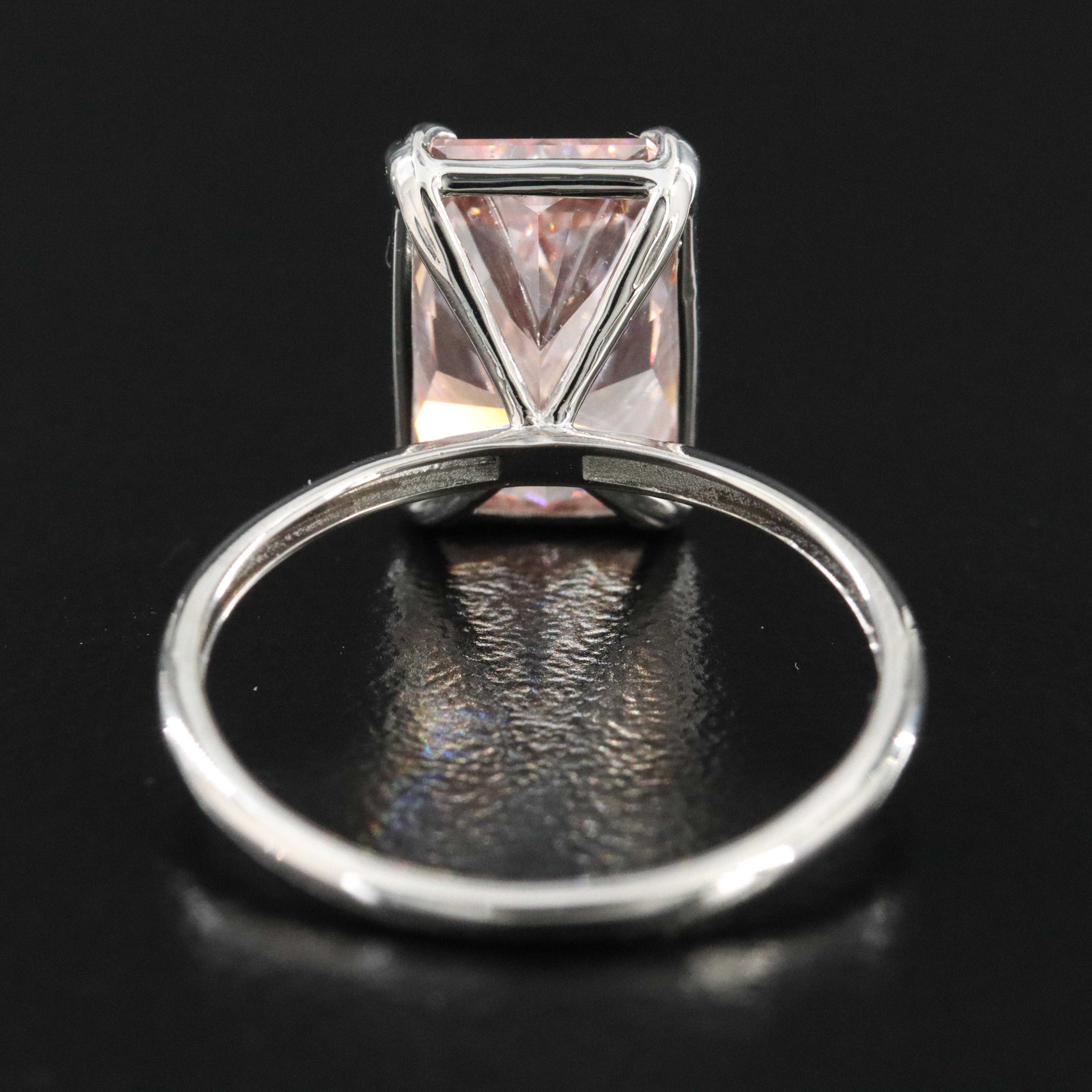Platinum 4.09 CT Lab Grown Fancy Pink Diamond Solitaire Ring with IGI Report