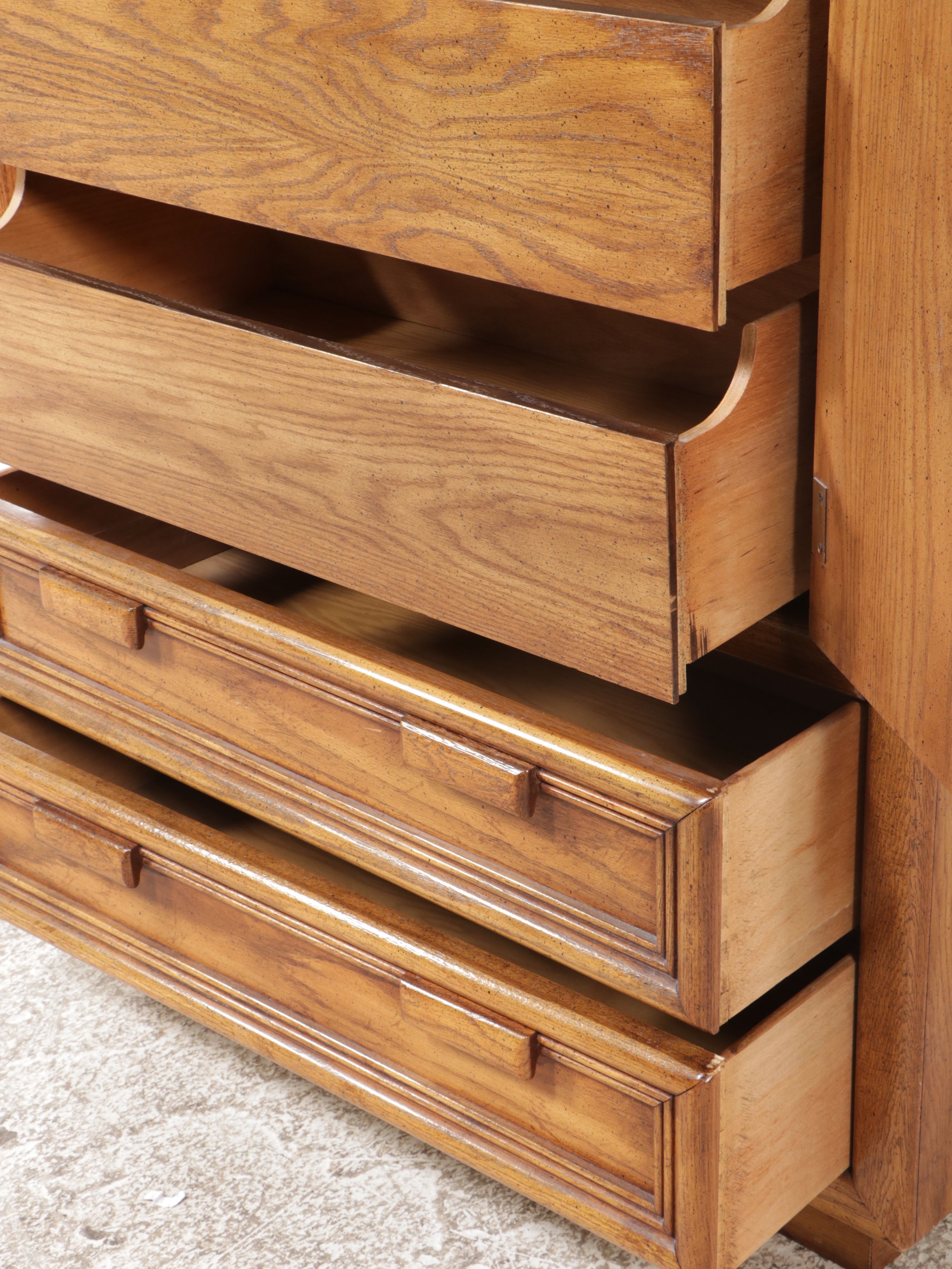 Mid Century Modern Armoire with Reeded Panel Doors, Late 20th Century