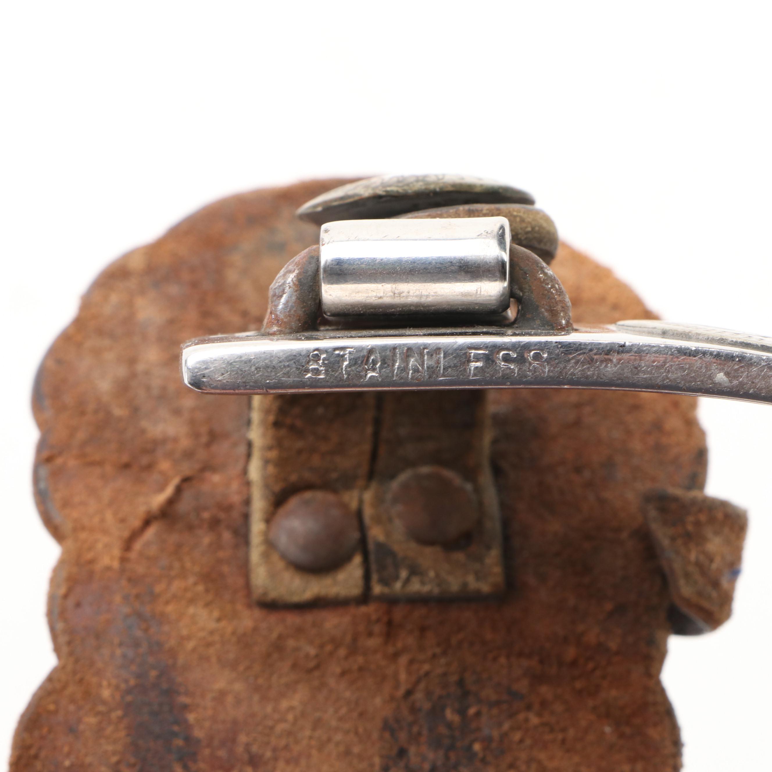 John Rieder Co. and E. Morris Leather Razor Strops and Pair of Western Spurs