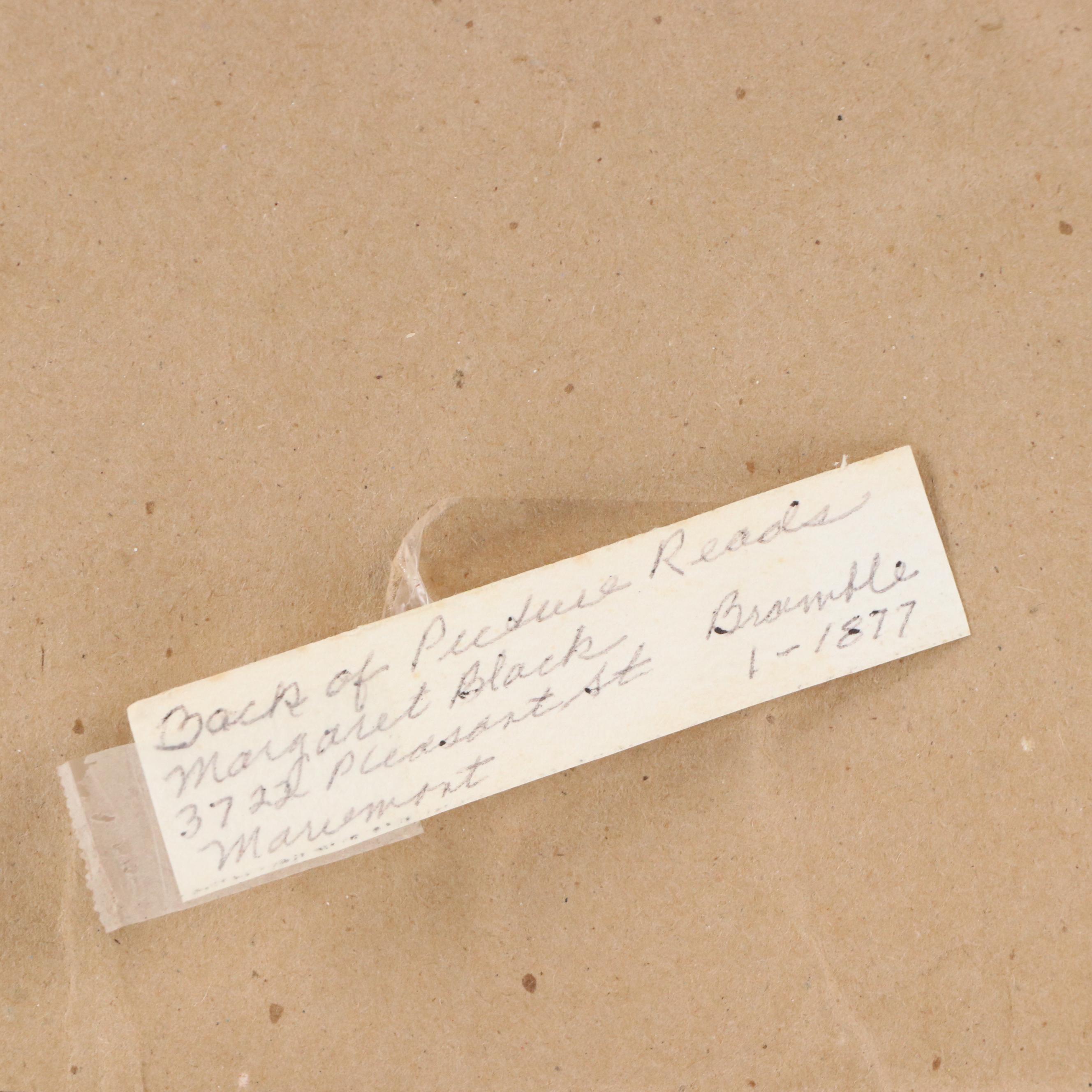 Margaret Black Watercolor Painting of Red Barn Along Stream, Late 20th Century