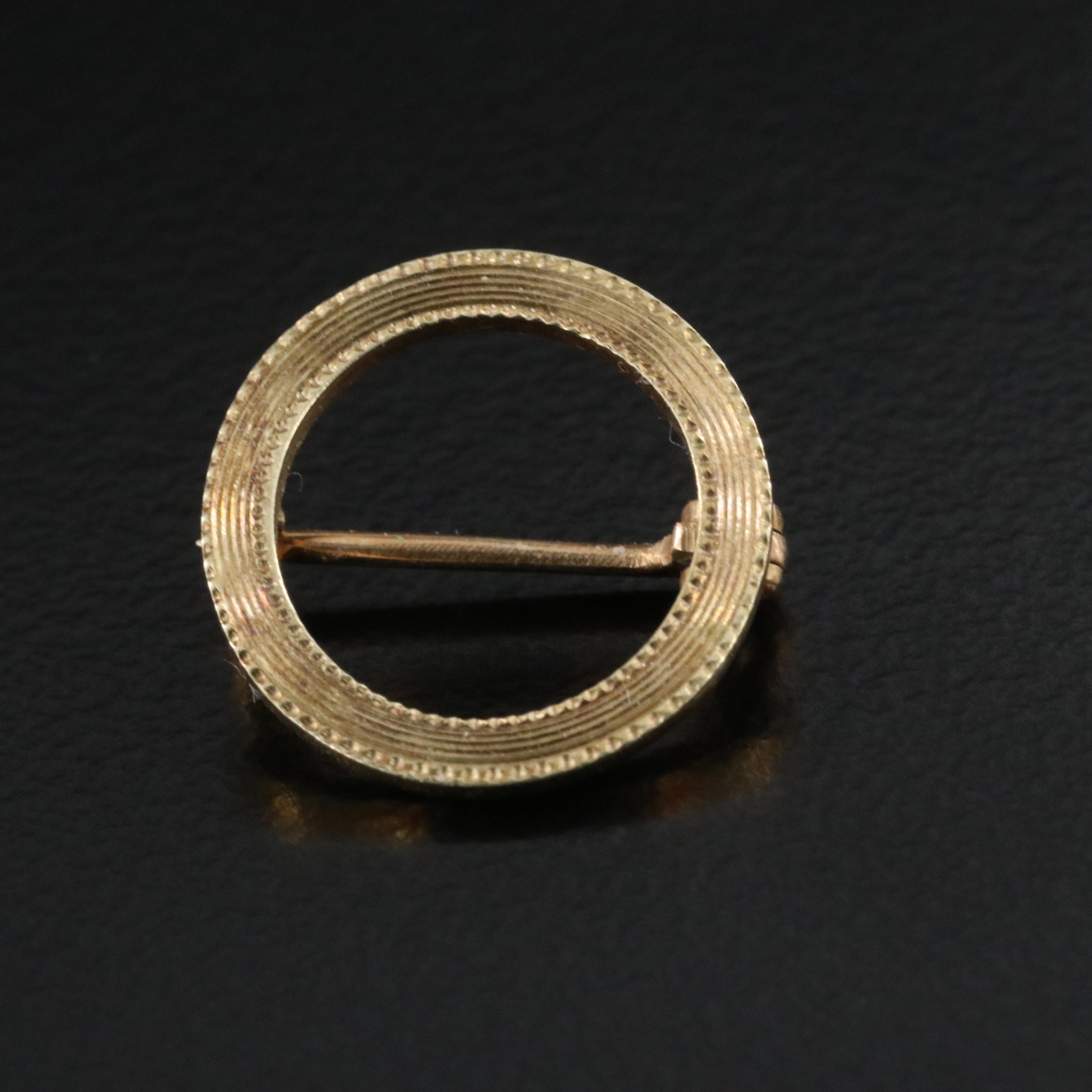 14K Pearl Stickpin and Circle Pin