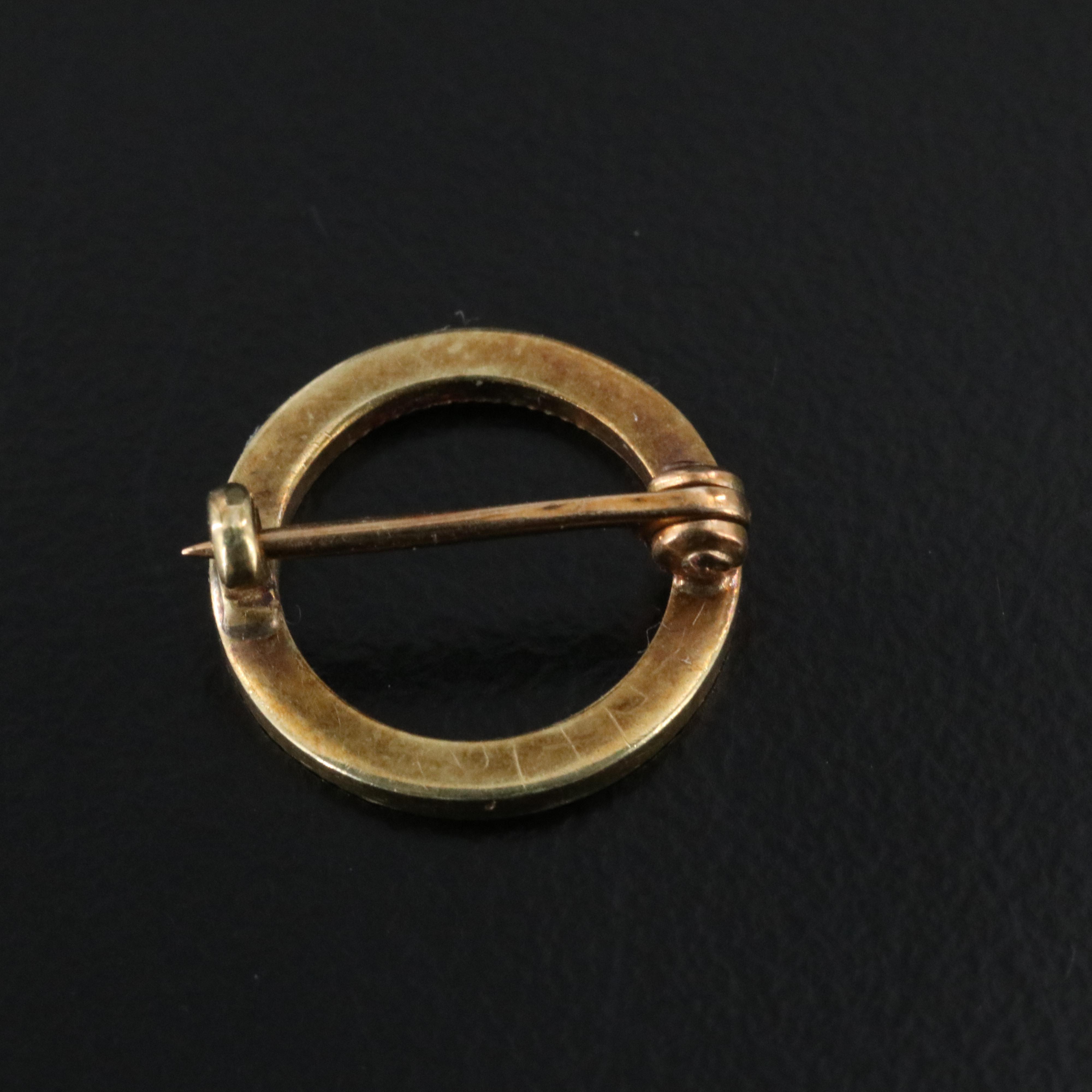 14K Pearl Stickpin and Circle Pin