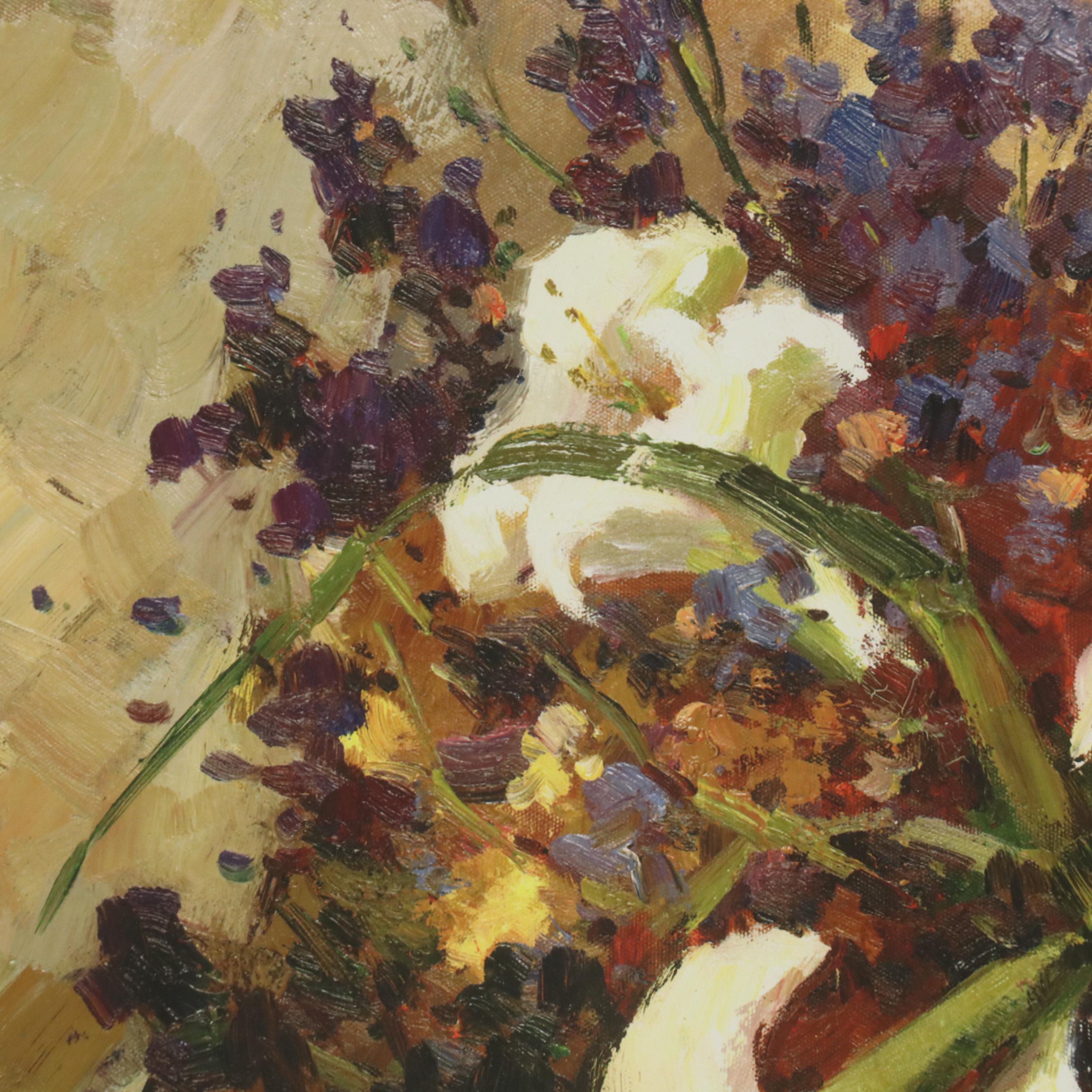 Still Life Giclée with Lilies and a Violin