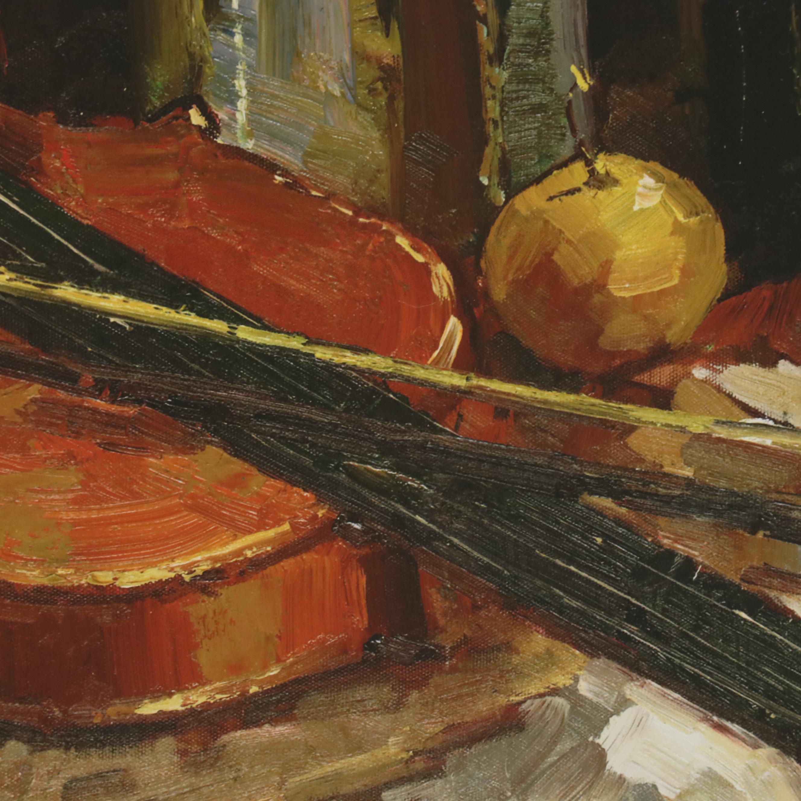 Still Life Giclée with Lilies and a Violin