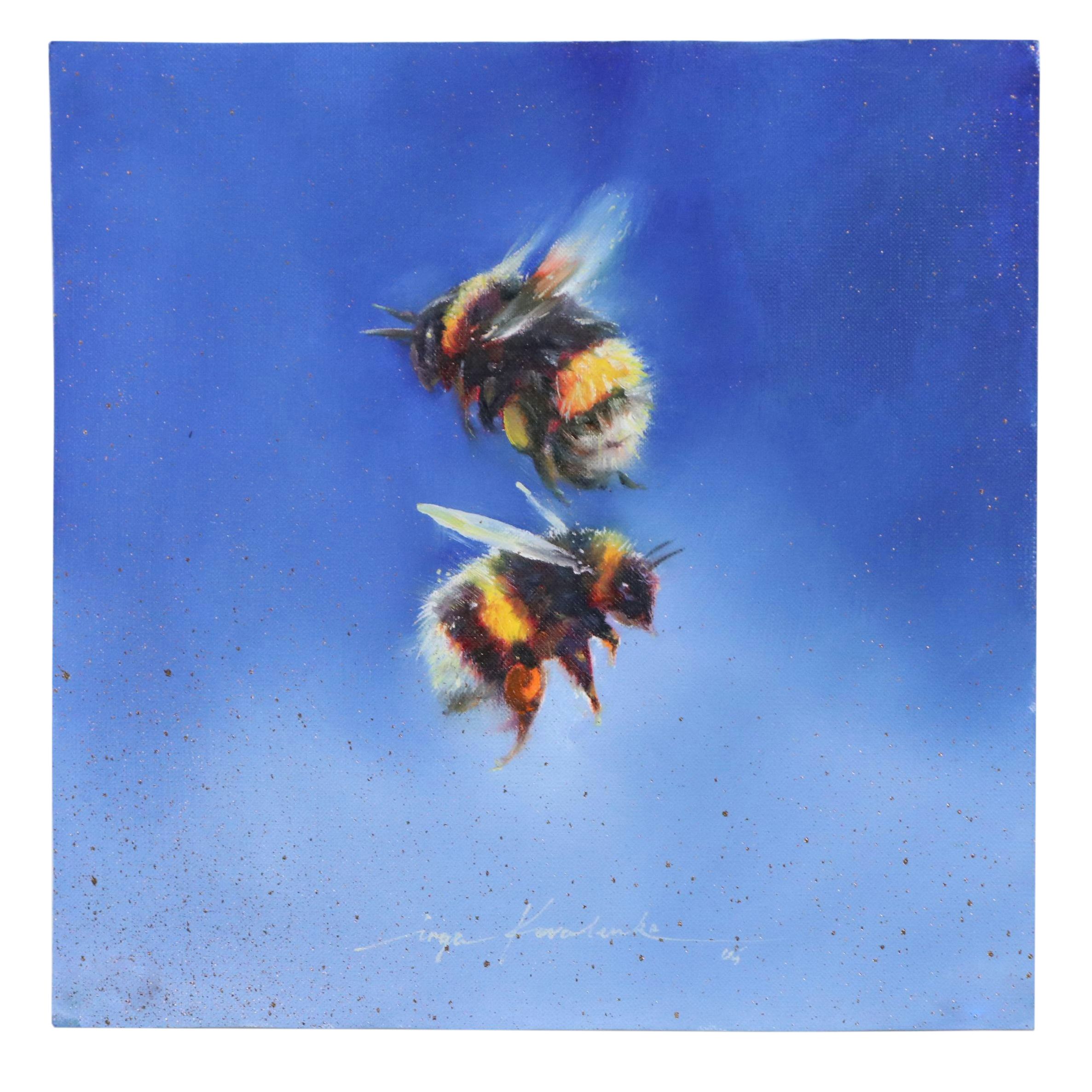 Inga Kovalenko Oil Painting of Bees, 2025
