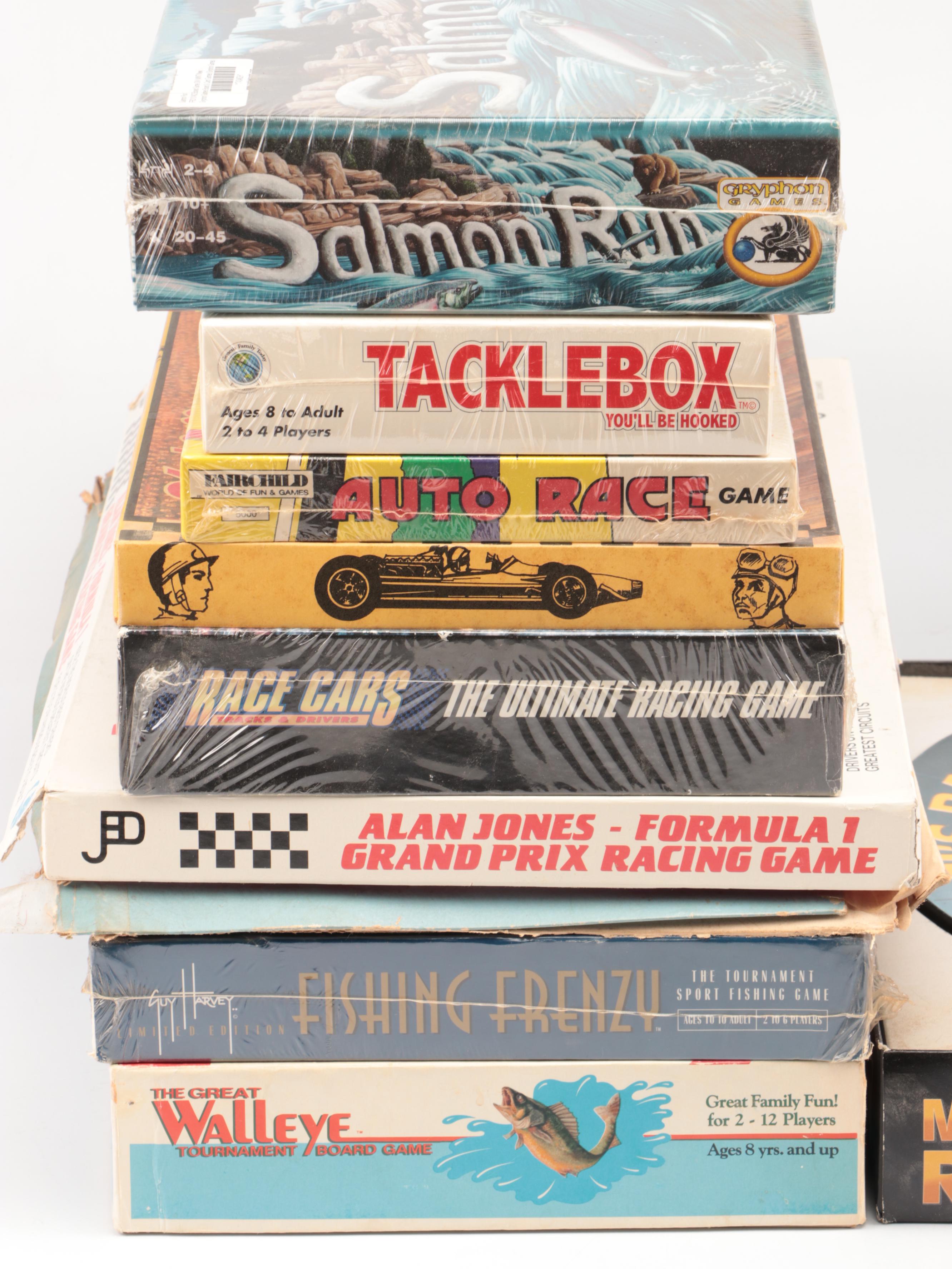 Mario Andretti Signed Racing Rage with Other Sports Themed Board Games