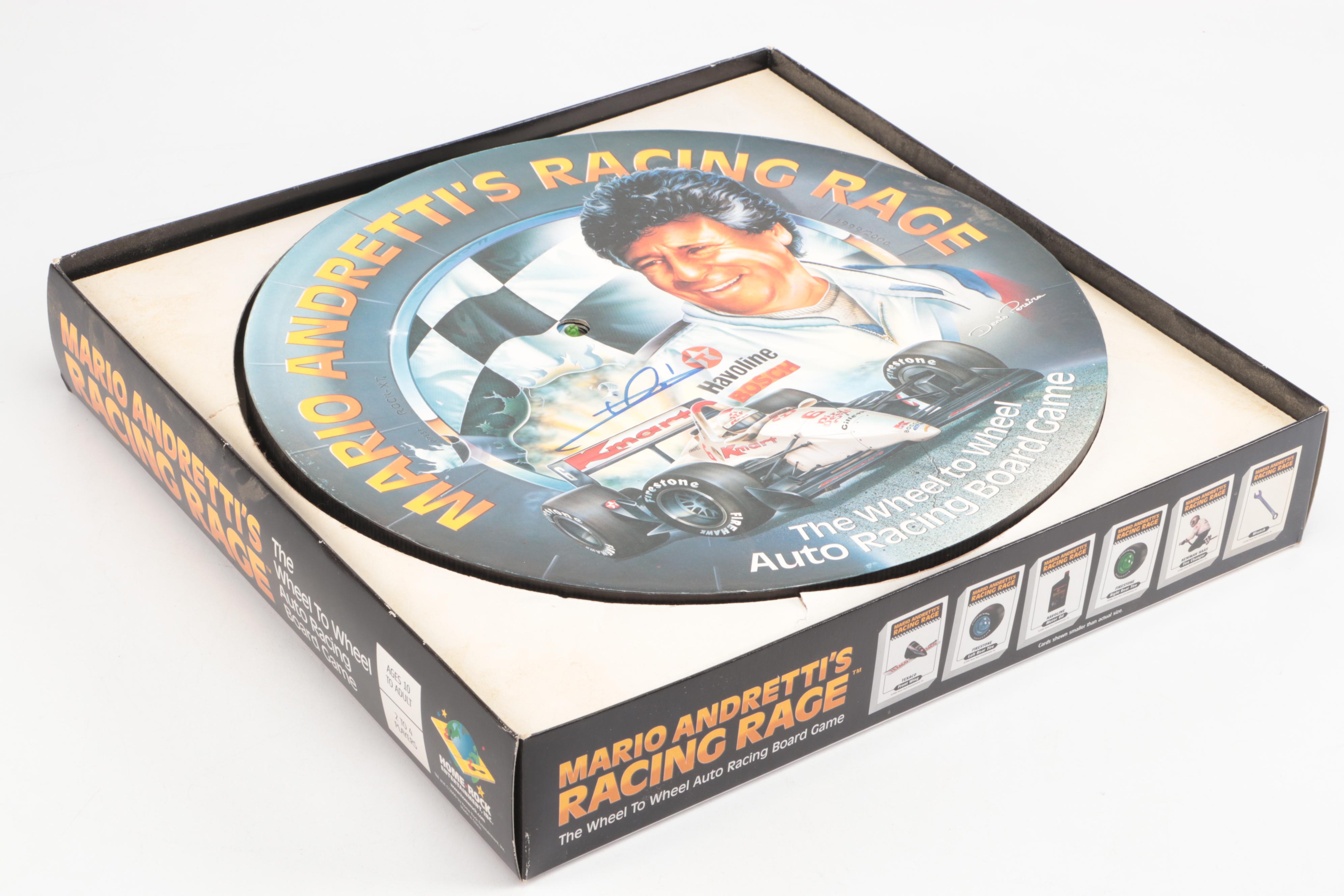 Mario Andretti Signed Racing Rage with Other Sports Themed Board Games