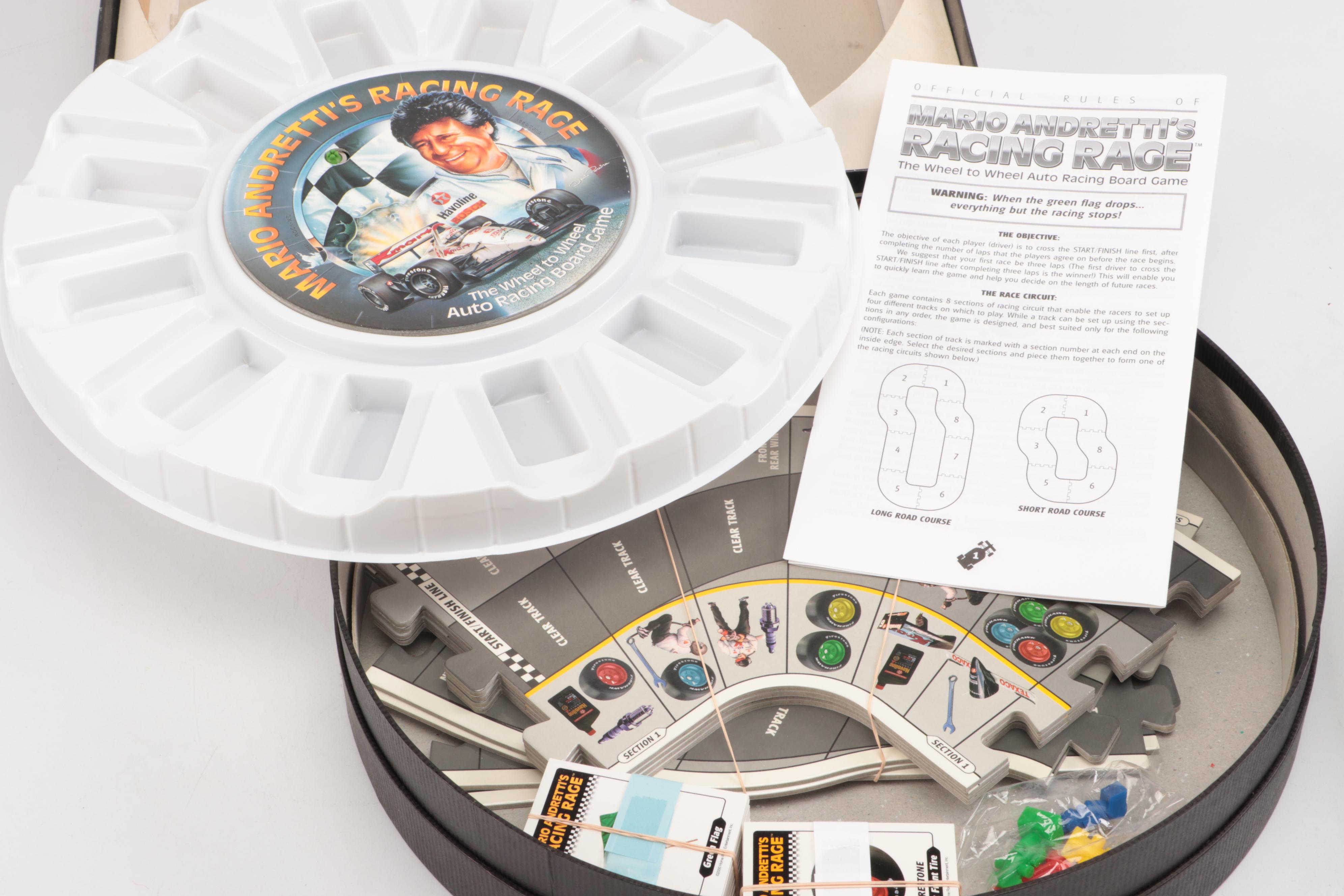 Mario Andretti Signed Racing Rage with Other Sports Themed Board Games