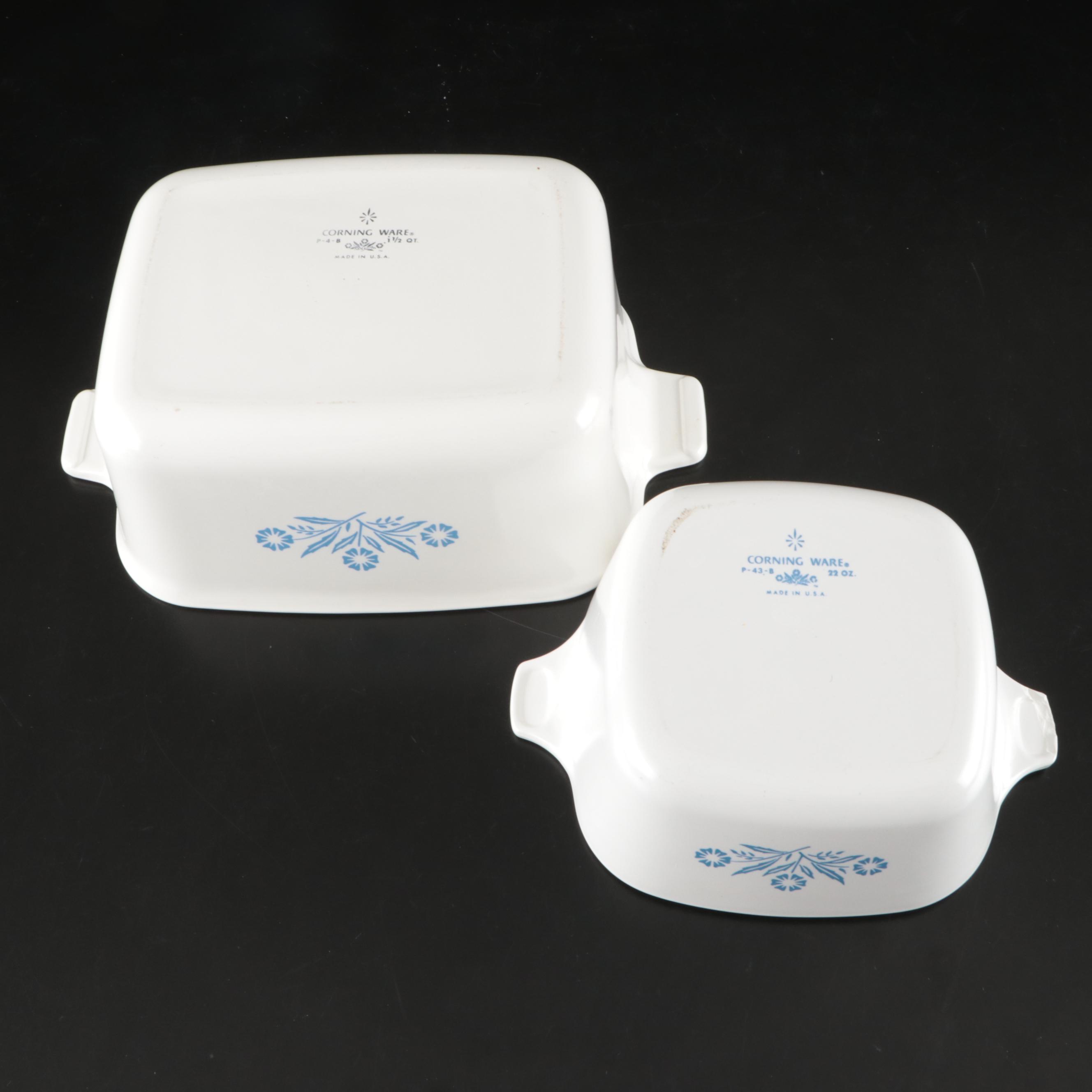 Corning Ware "Cornflower Blue" with Other Bakeware and Tumblers