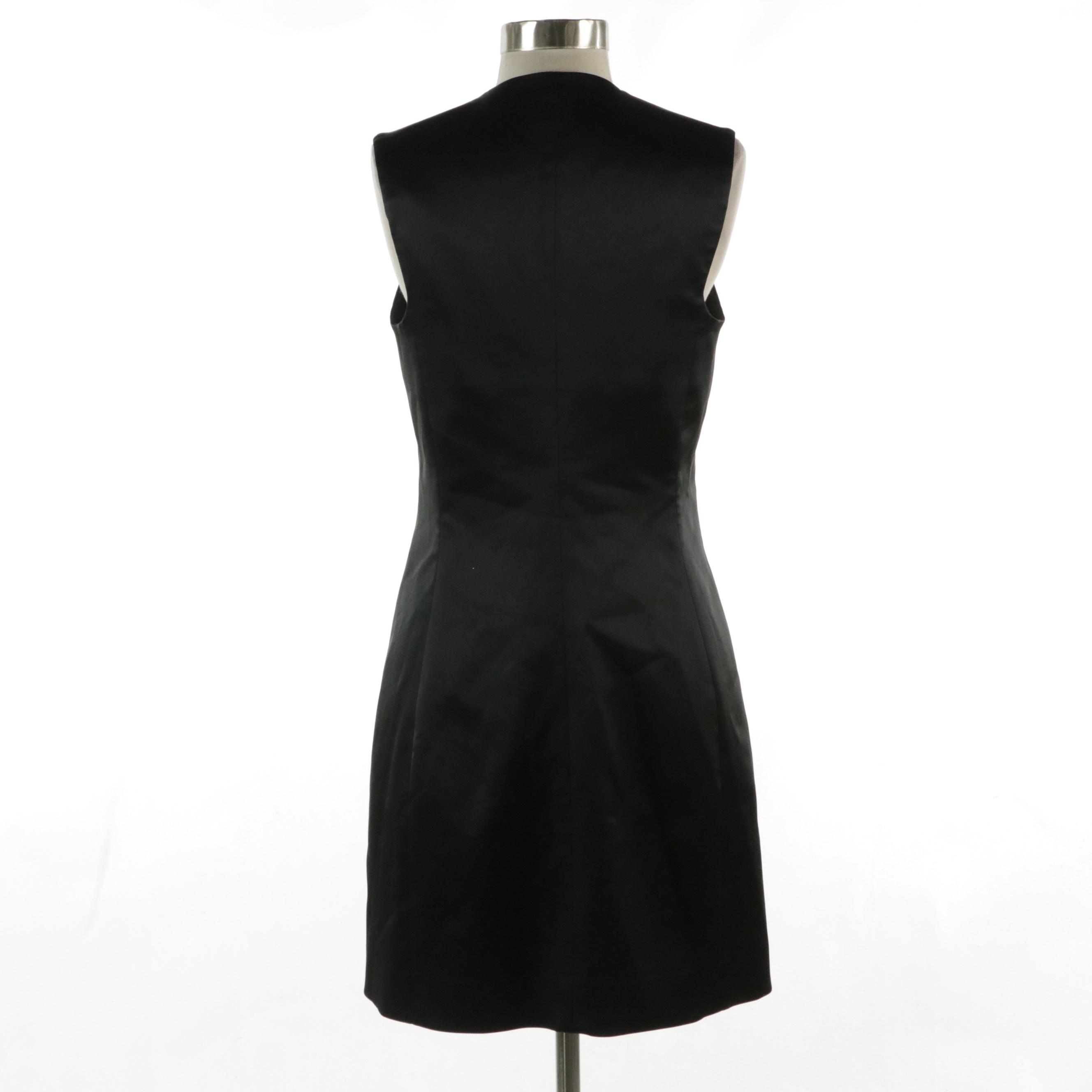 The Row Sleeveless Blazer Dress in Black Acetate Stretch Blend