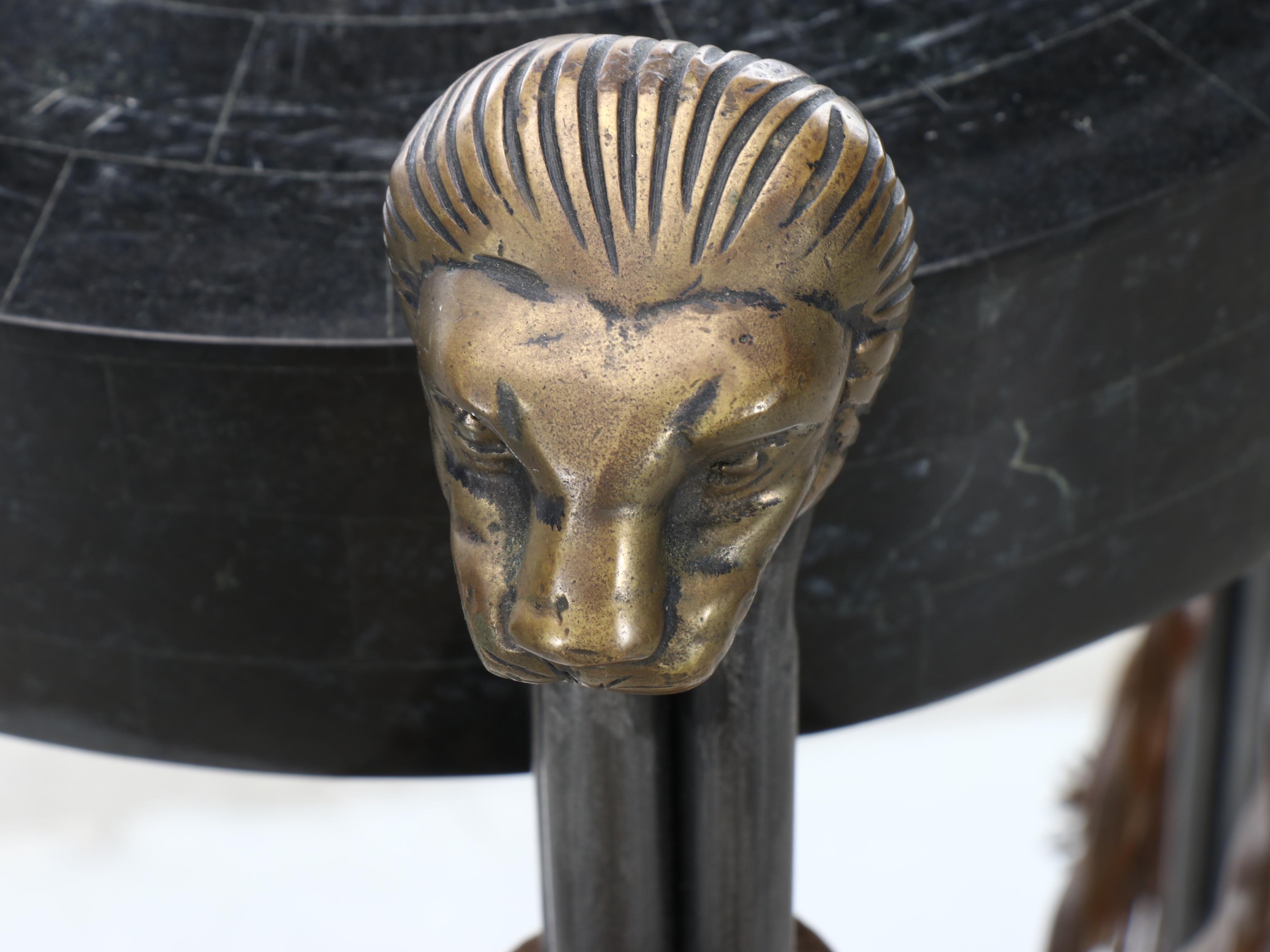 Maitland-Smith Neoclassical Style Tessellated Marble and Iron Accent Table