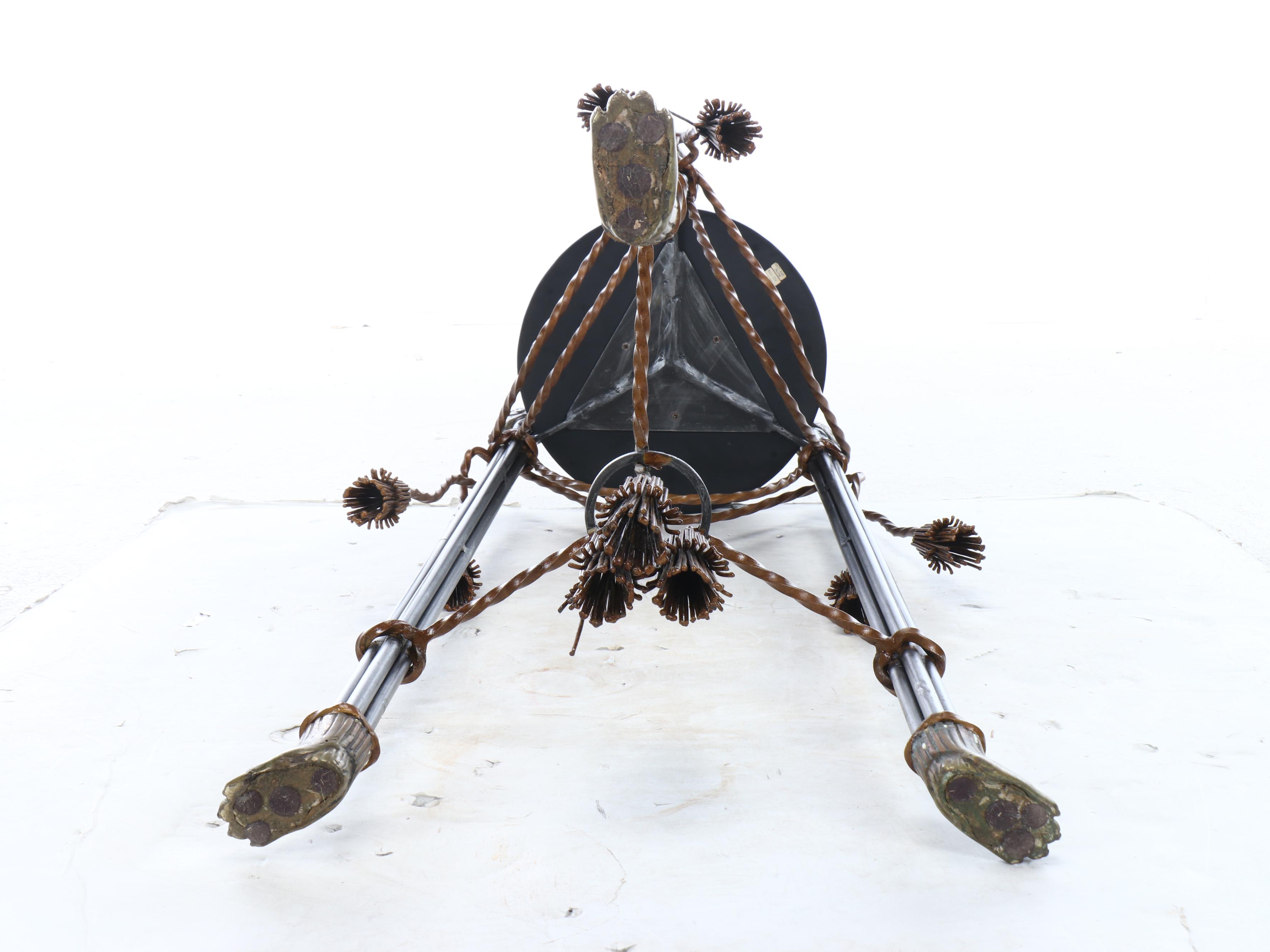 Maitland-Smith Neoclassical Style Tessellated Marble and Iron Accent Table