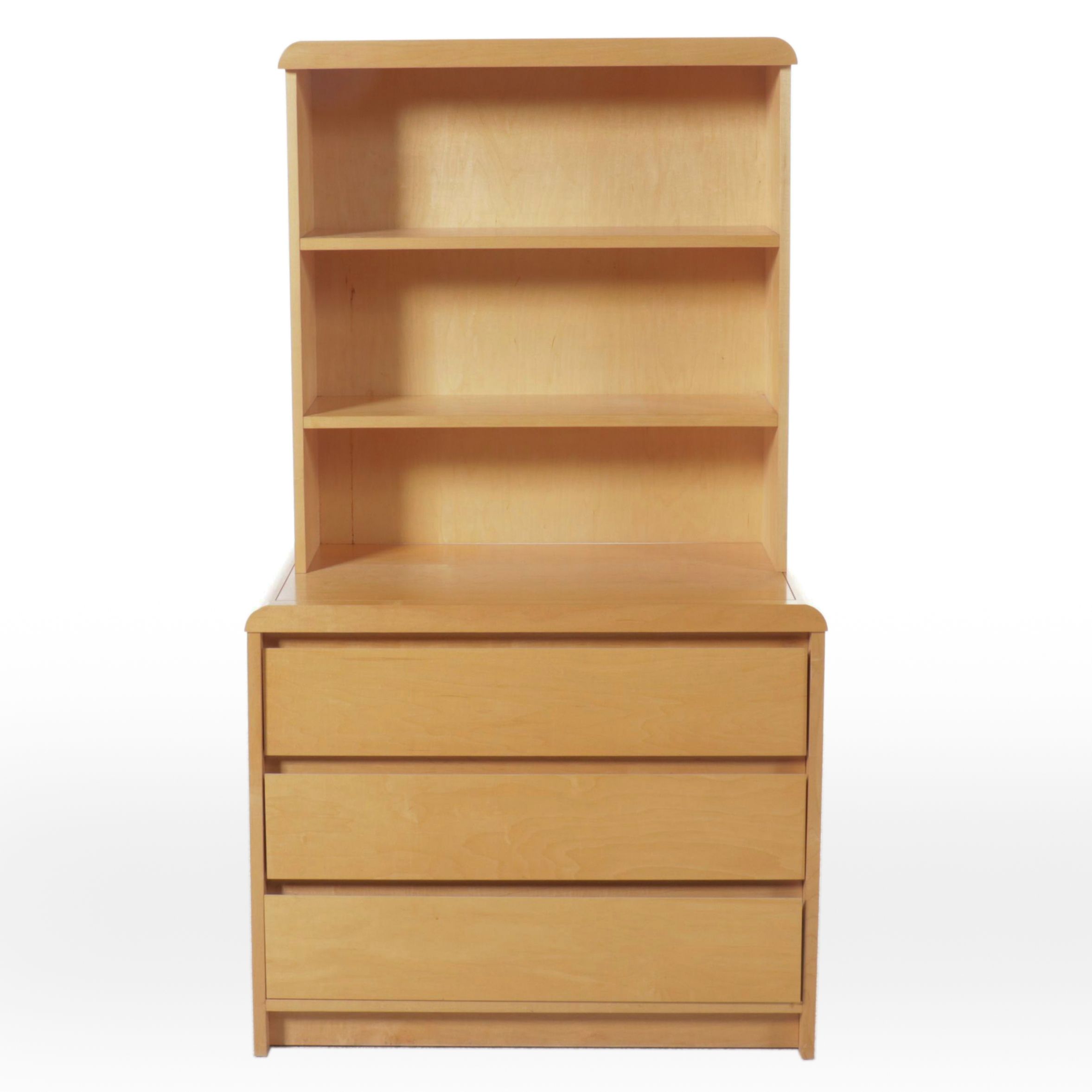 Child Craft by Smith Blonde Wood Three-Drawer Chest with Hutch