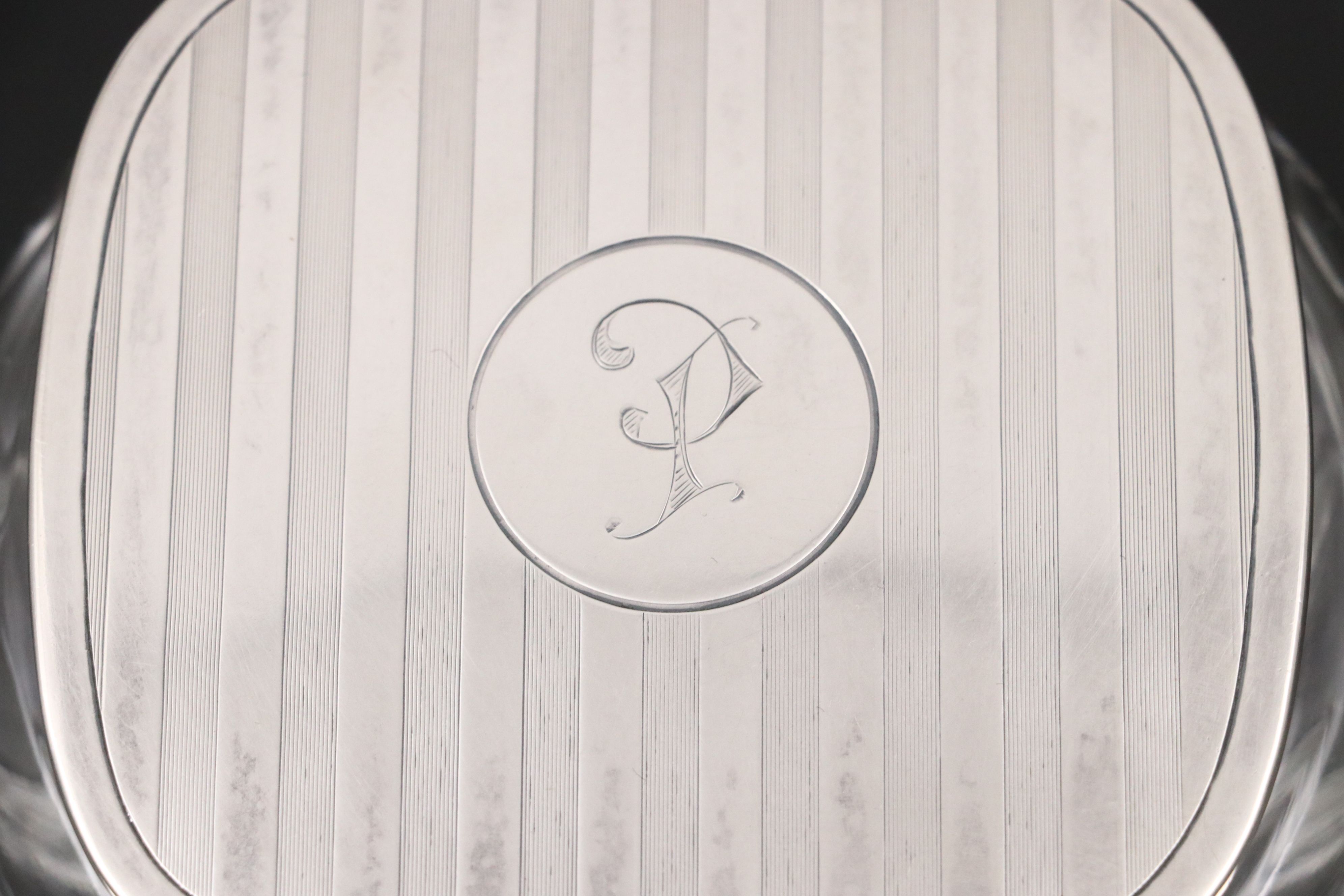 American Art Deco Sterling Silver and Glass Vanity Set