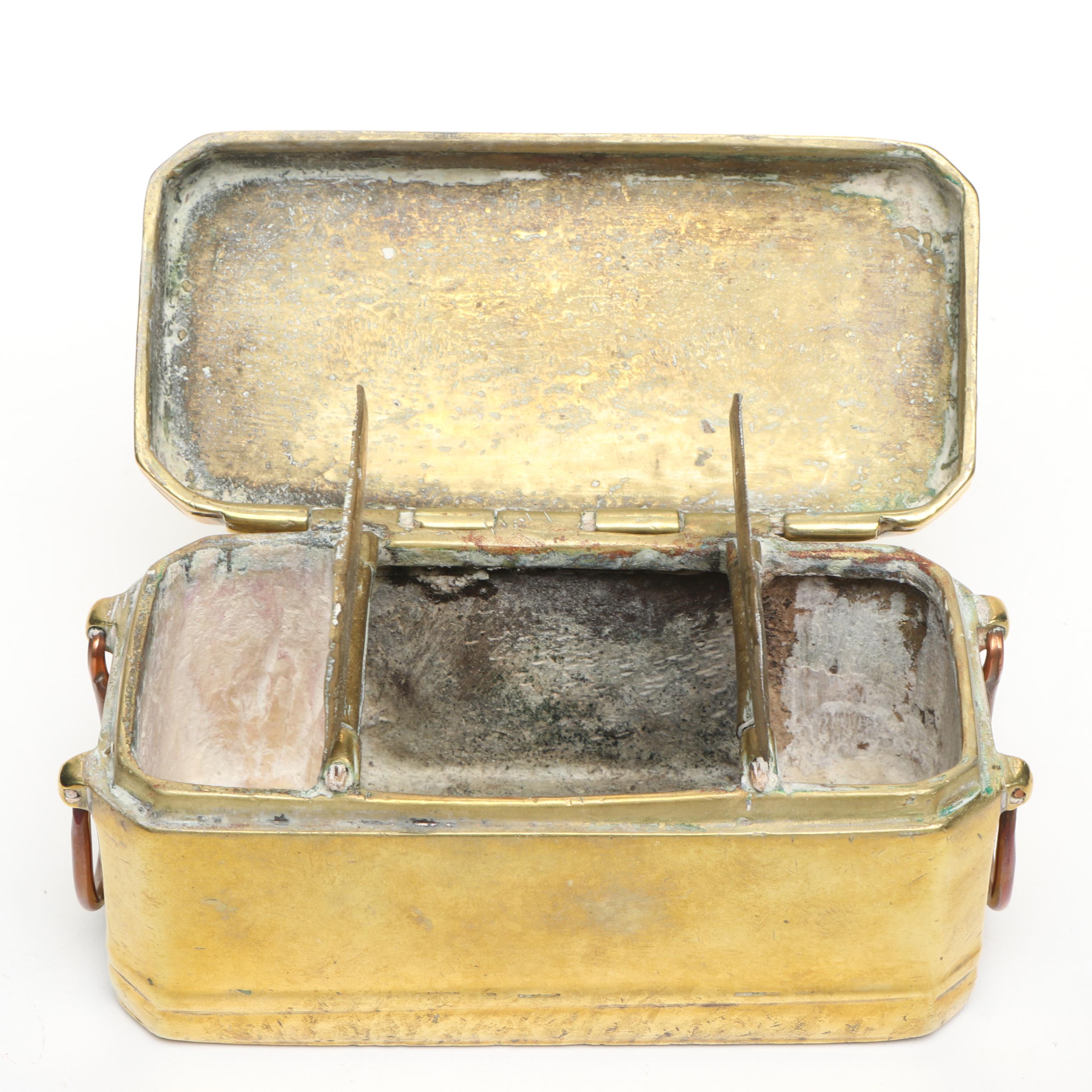 Brass Plate Betel Nut Box & Abacuses on Green Marble Slabs, Sports Whistle