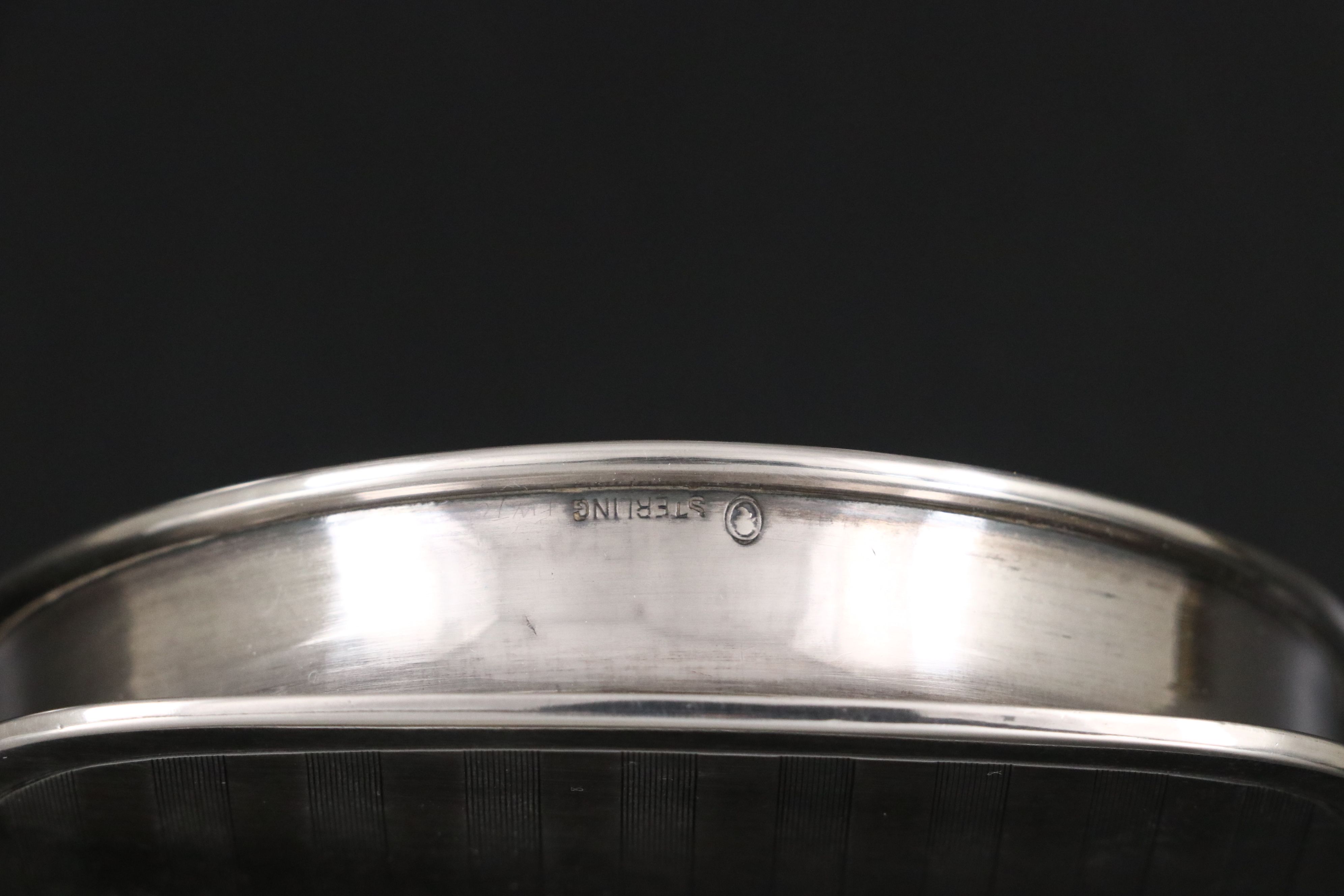 American Art Deco Sterling Silver and Glass Vanity Set