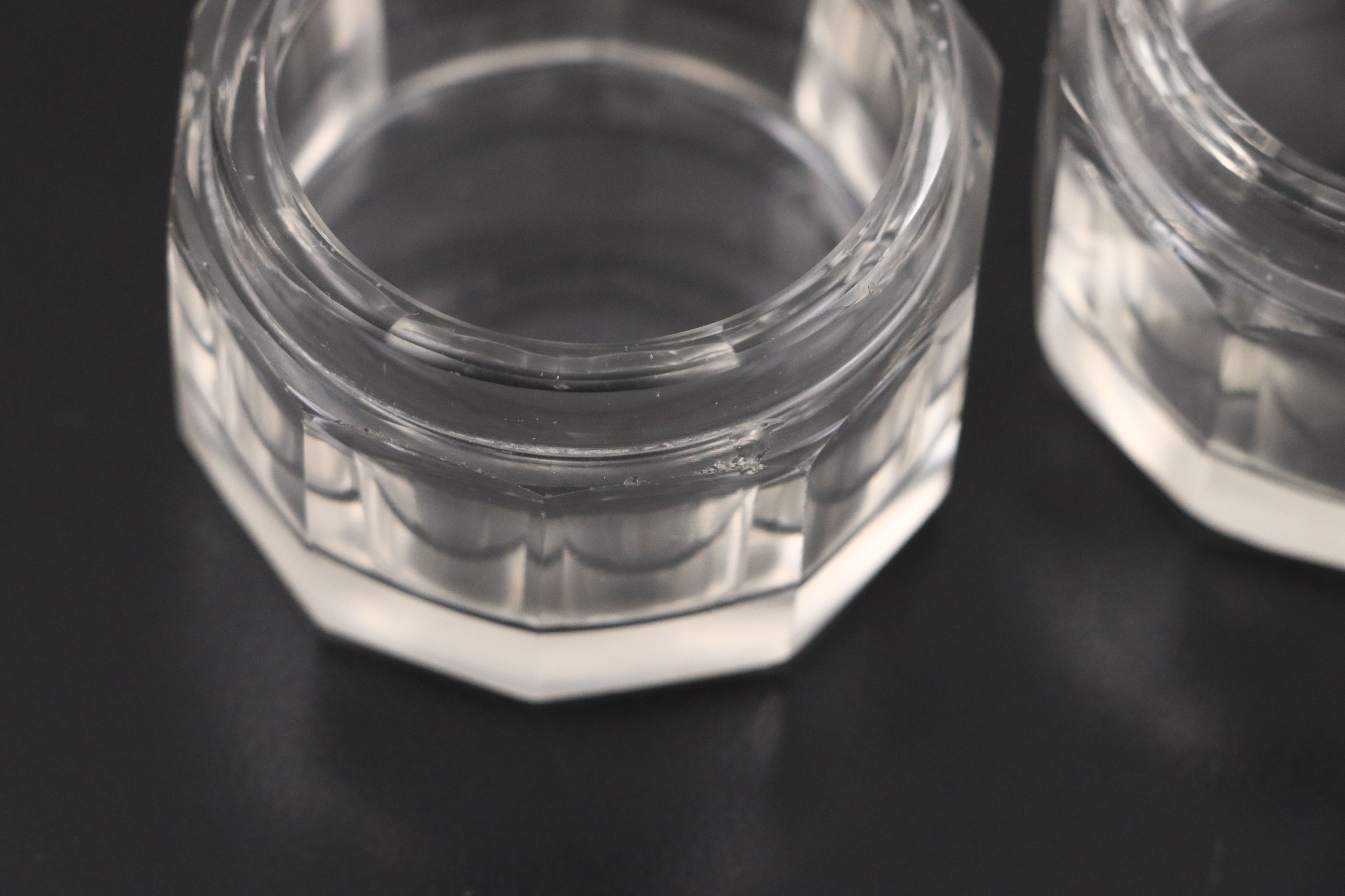 American Art Deco Sterling Silver and Glass Vanity Set