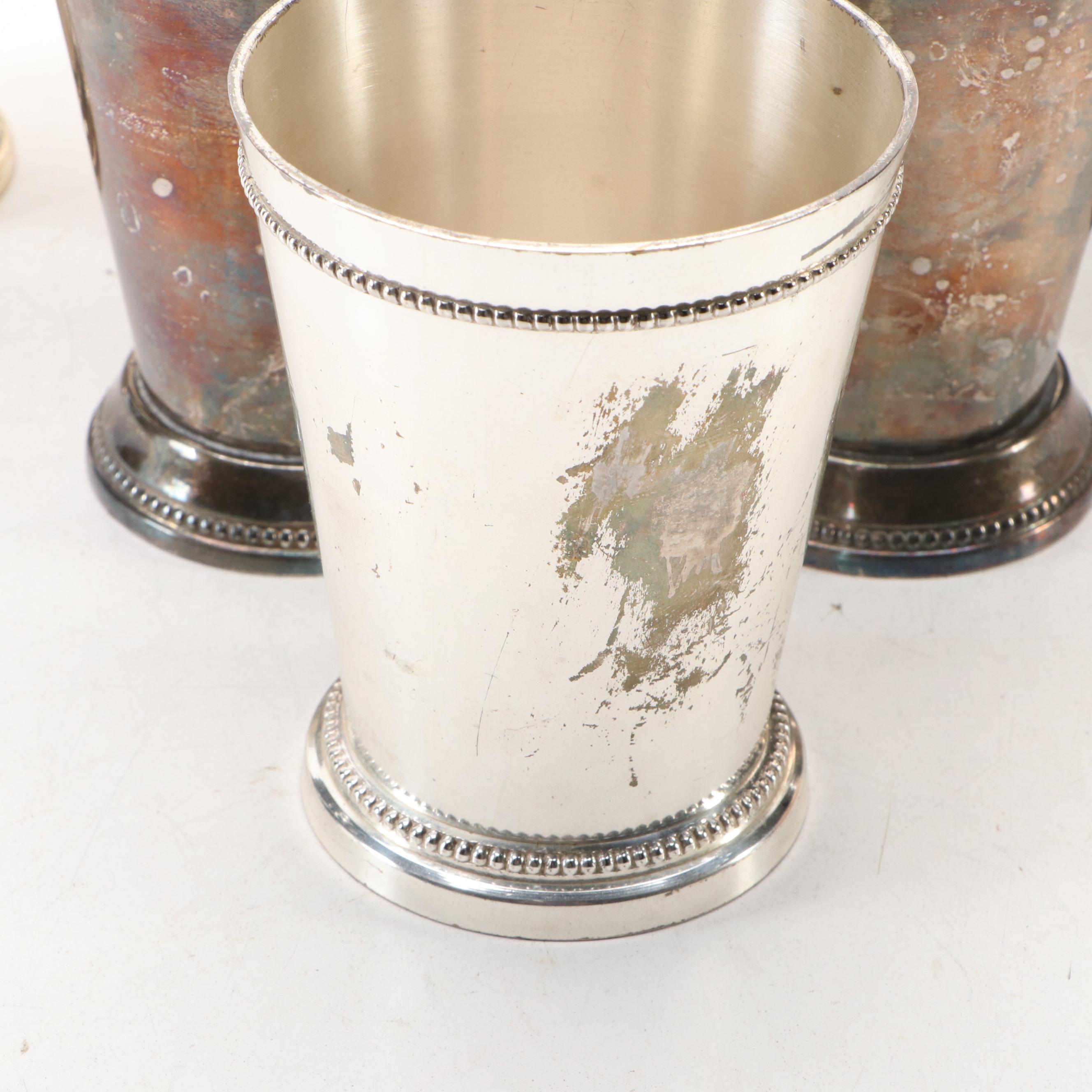 "The Kentucky Mint Julep" Book with Julep Cups and Copper Beverage Tub