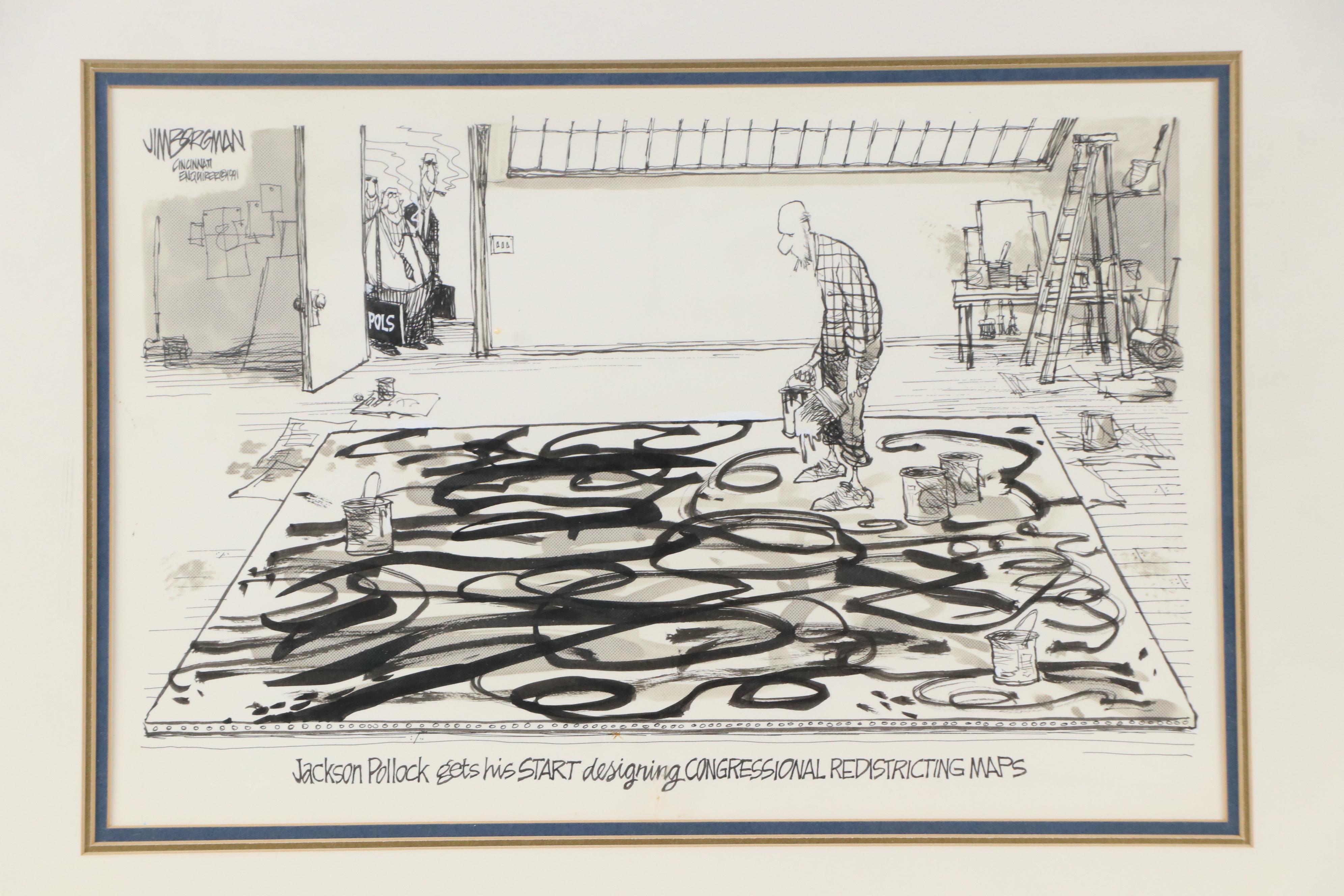 Jim Borgman Cincinnati Enquirer Ink Illustration, 1991