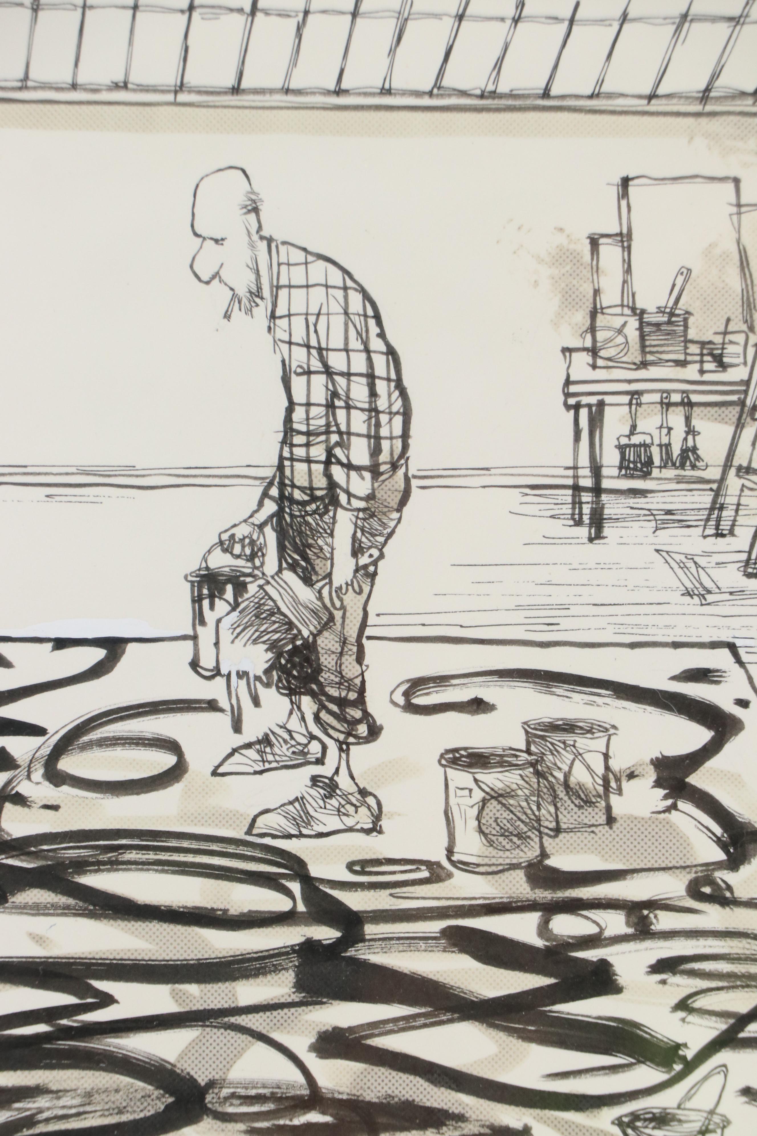 Jim Borgman Cincinnati Enquirer Ink Illustration, 1991