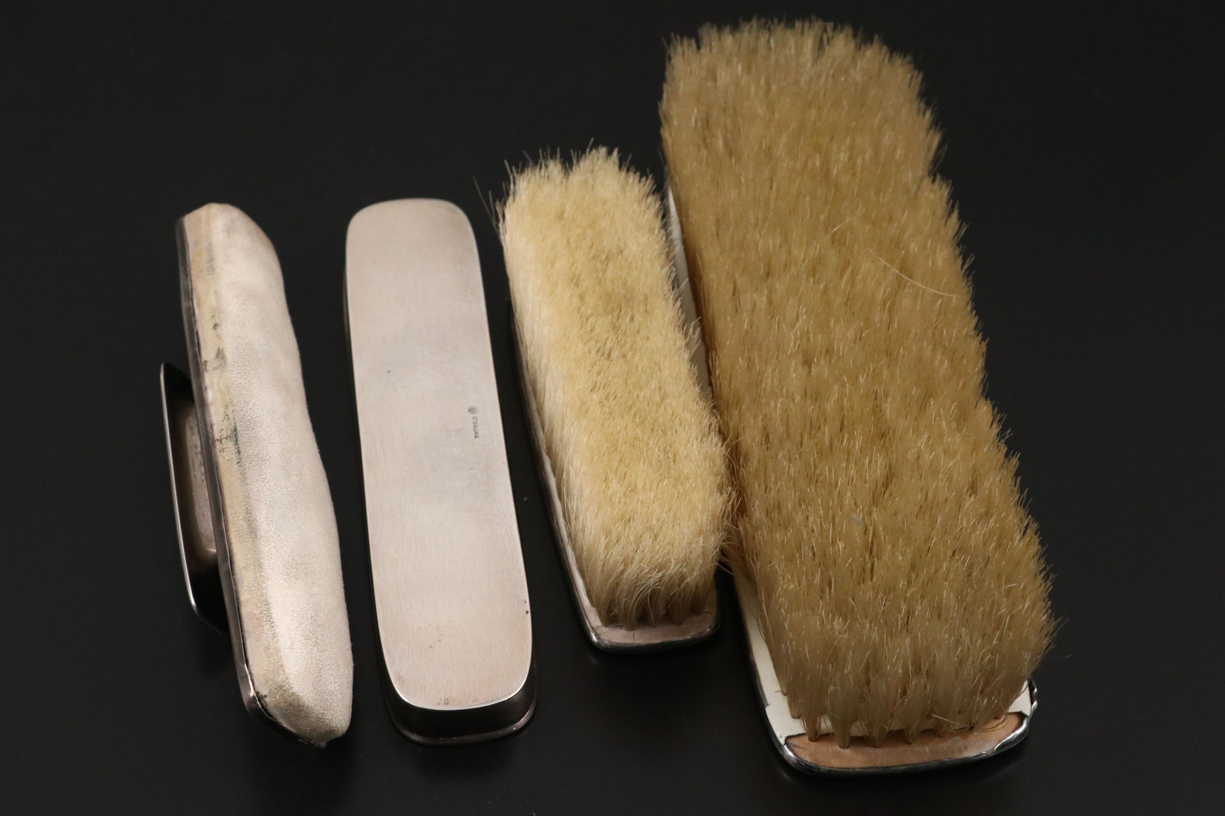 American Art Deco Sterling Silver and Glass Vanity Set