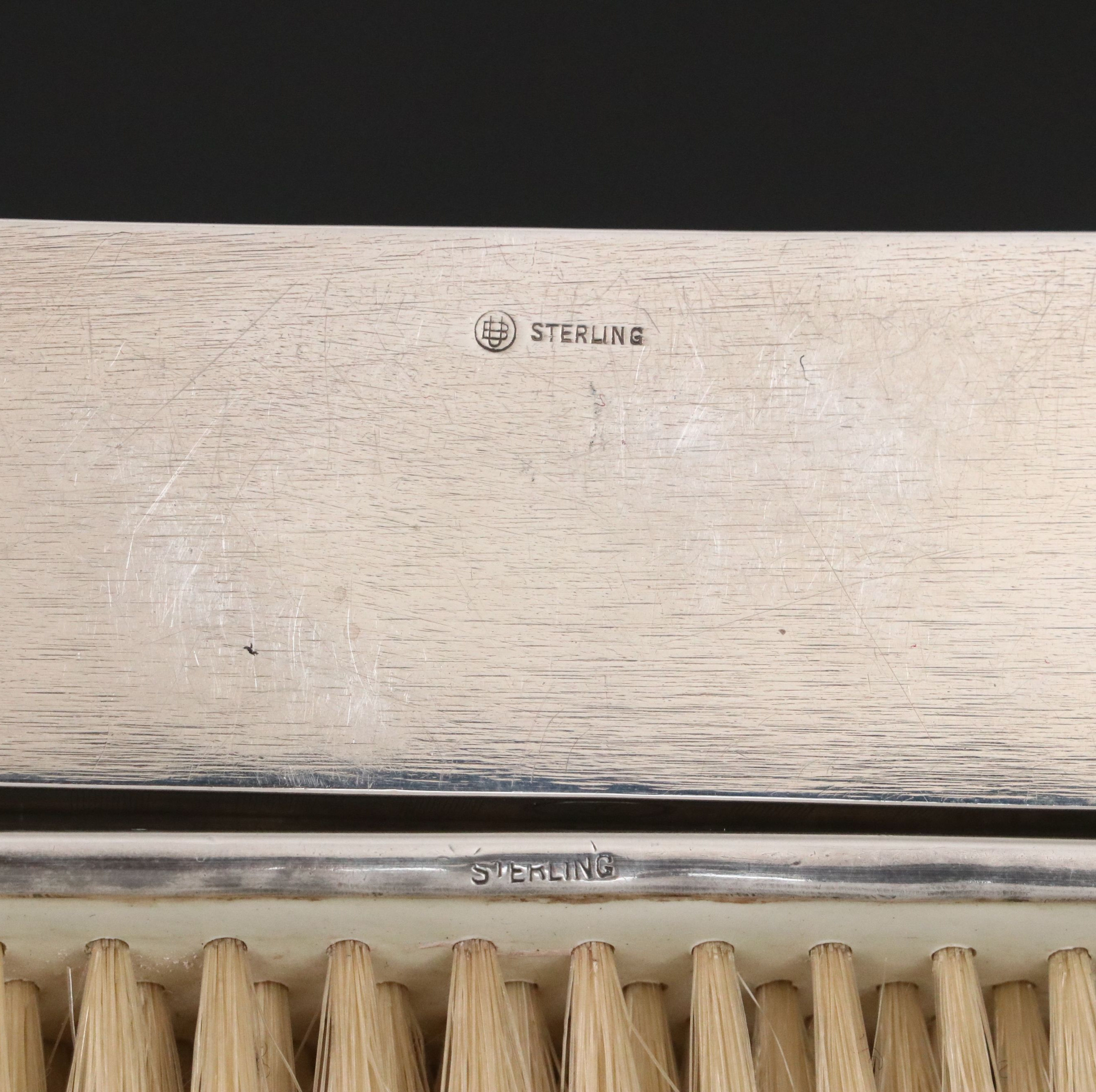 American Art Deco Sterling Silver and Glass Vanity Set