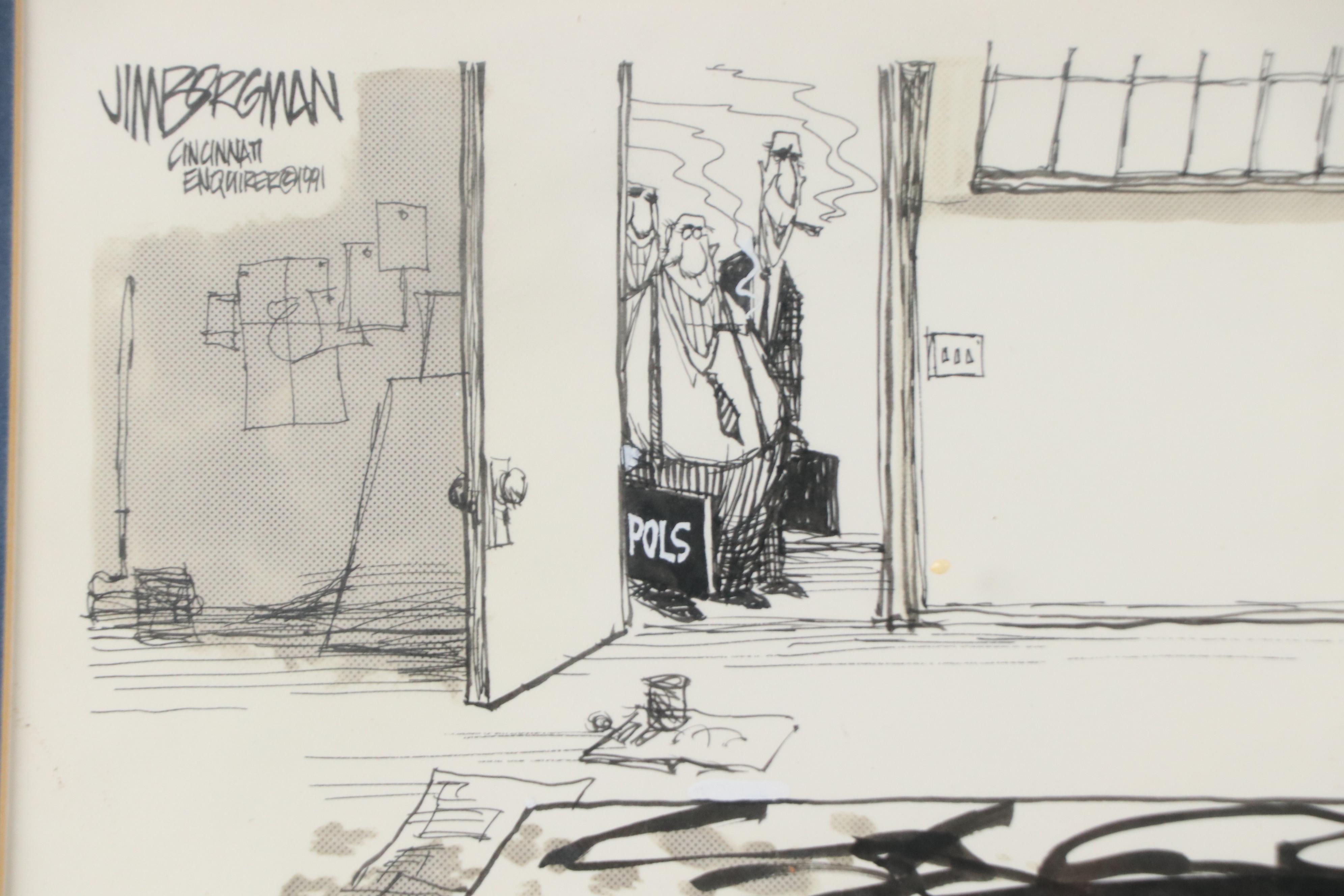 Jim Borgman Cincinnati Enquirer Ink Illustration, 1991