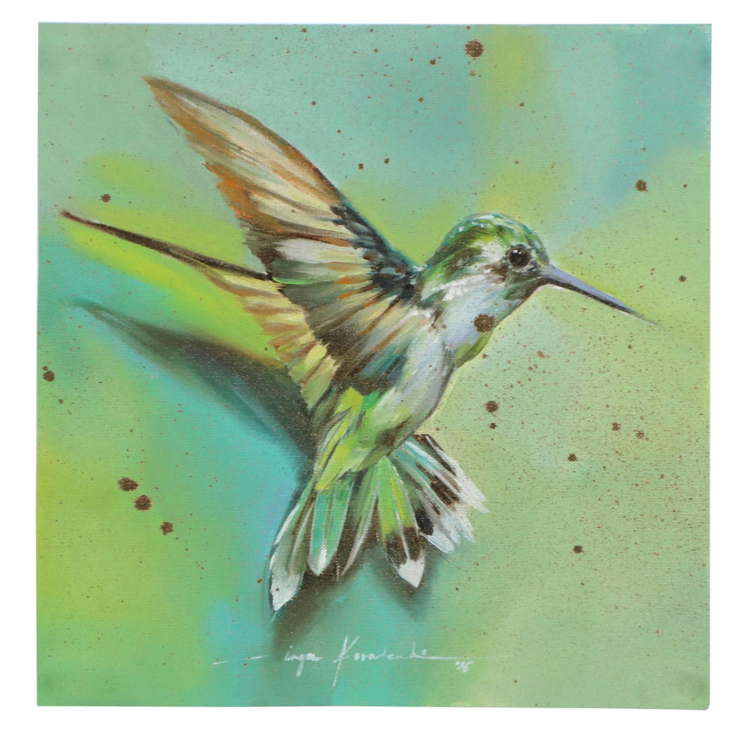 Inga Kovalenko Oil Painting of Hummingbird, 2025