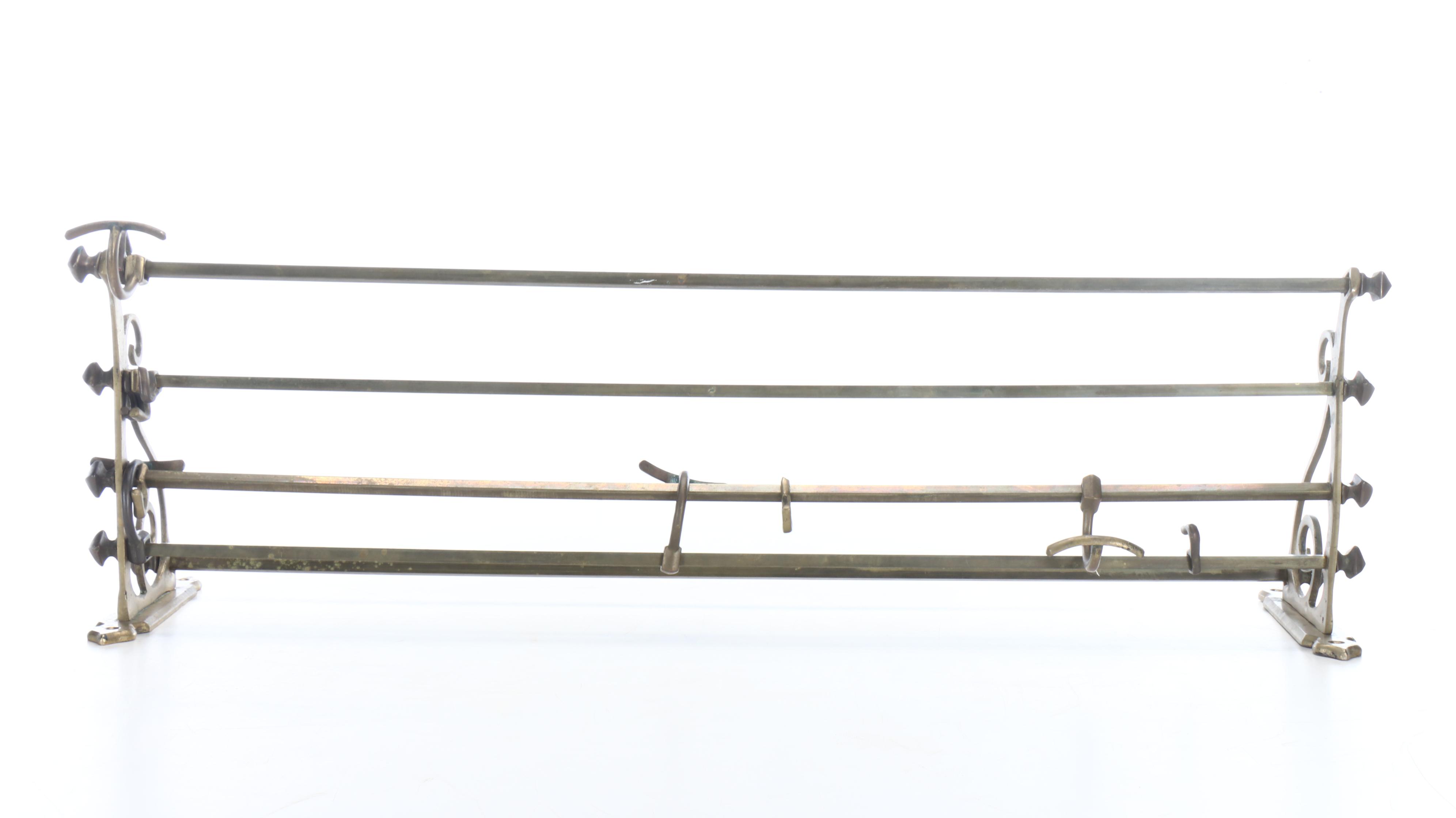 Victorian Brass Train Car Luggage Rack, Late 19th to Early 20th Century