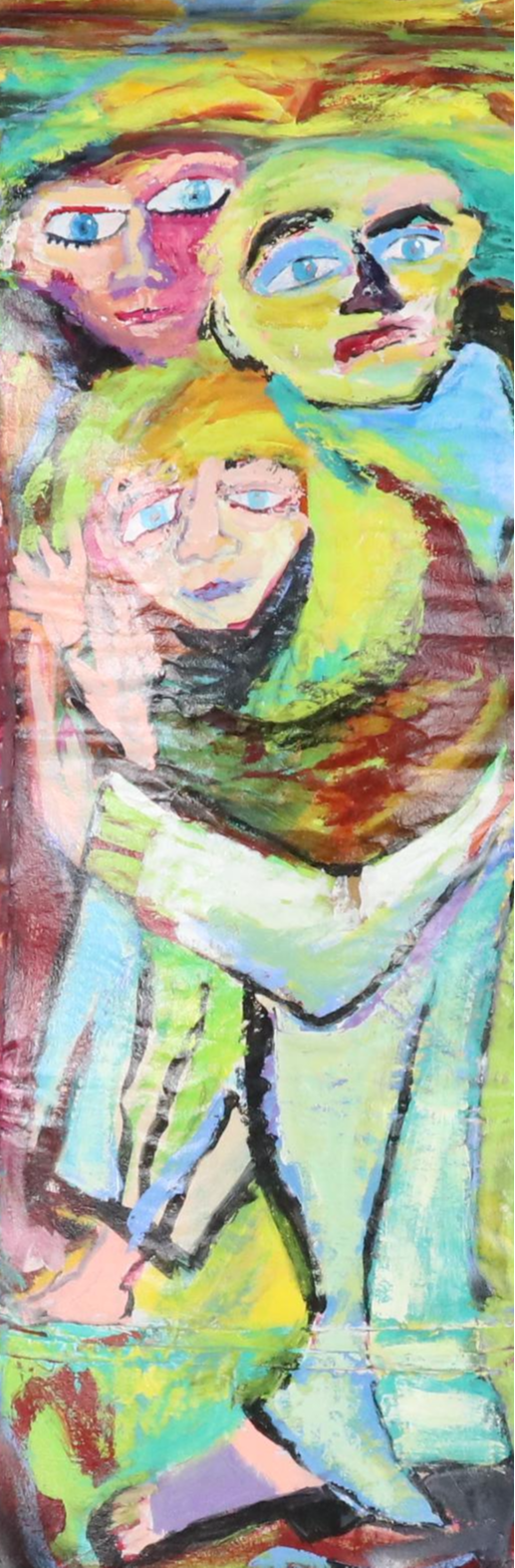 Burden Abstract Figural Mixed Media Painting