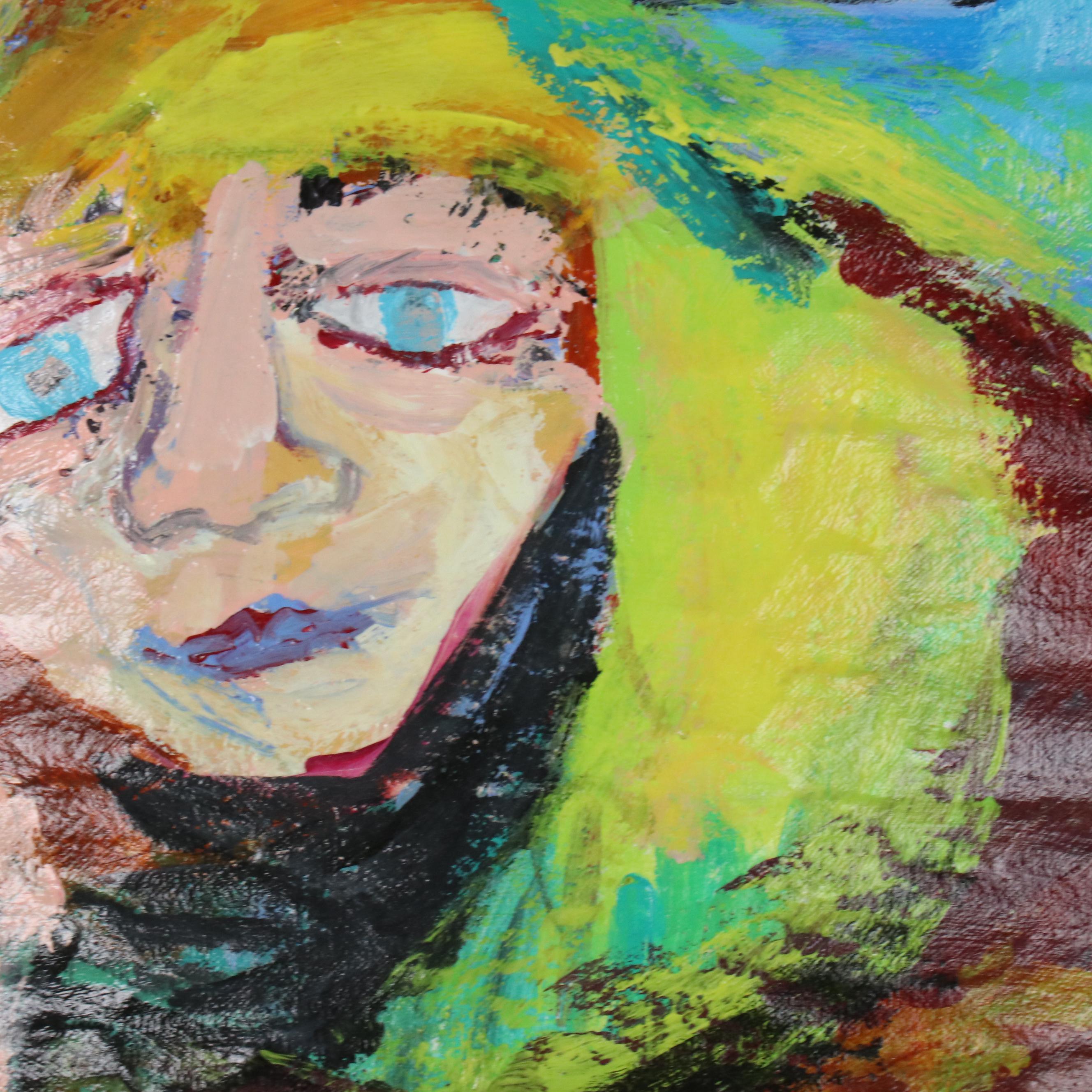 Burden Abstract Figural Mixed Media Painting