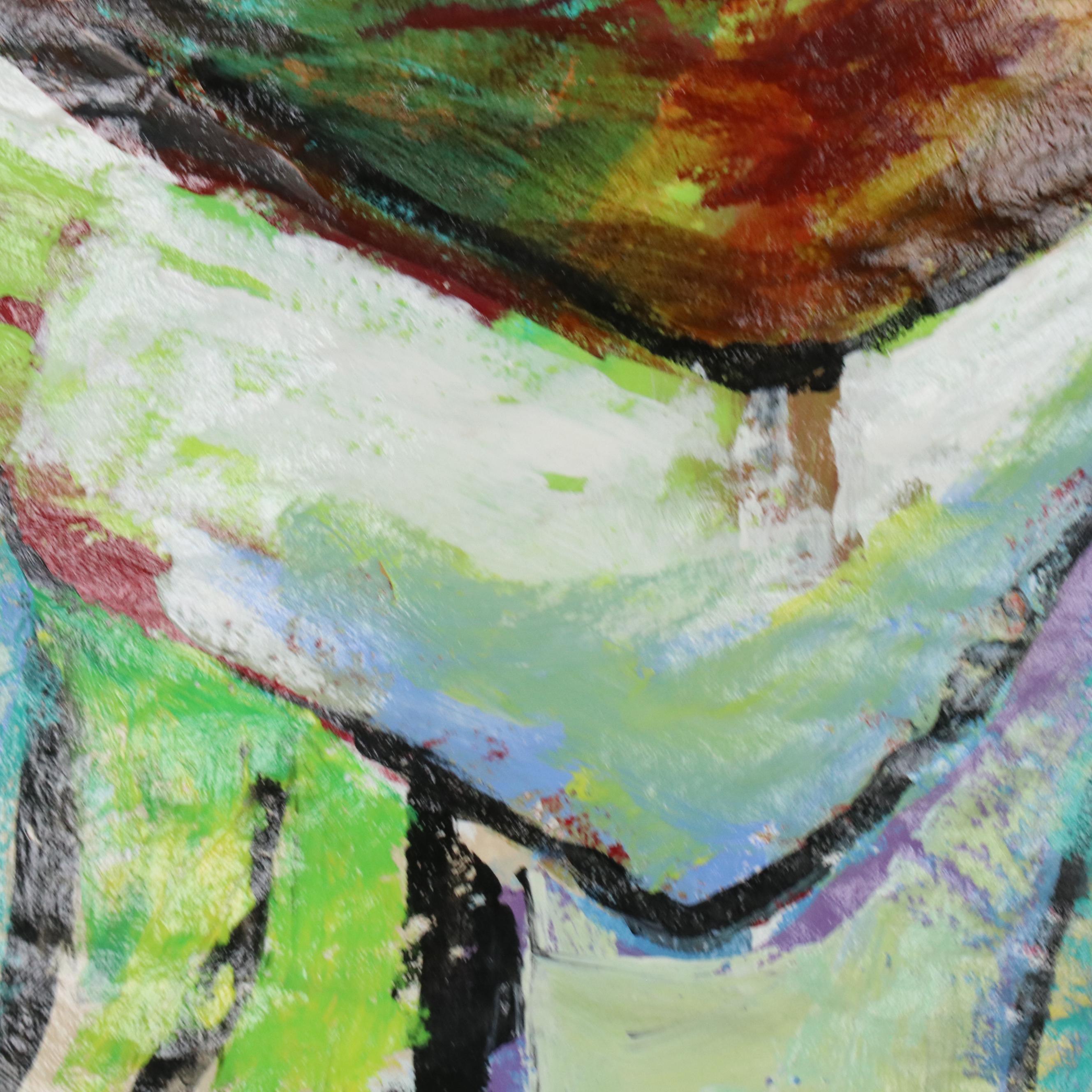 Burden Abstract Figural Mixed Media Painting