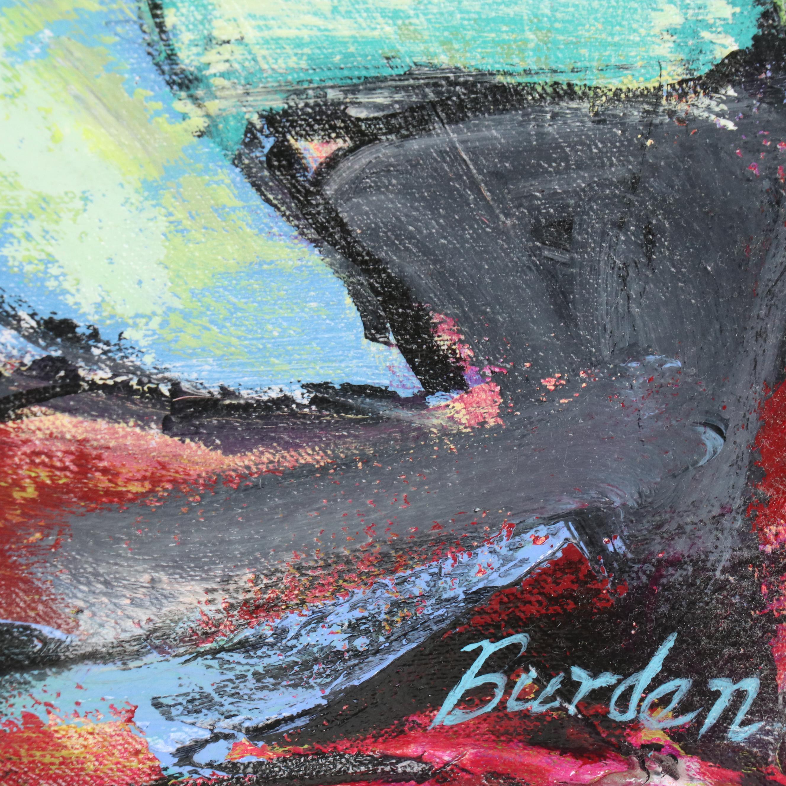 Burden Abstract Figural Mixed Media Painting