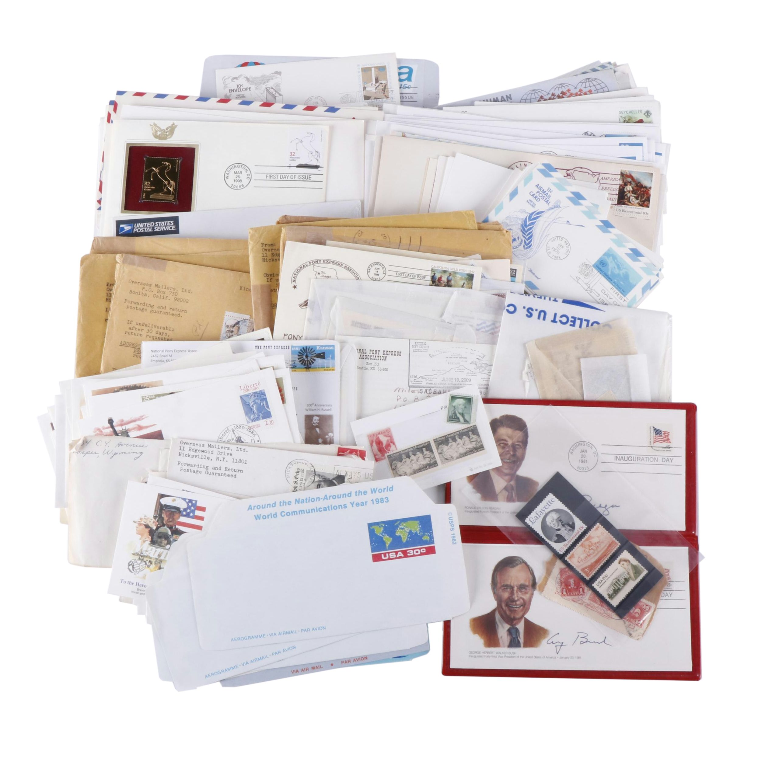 Group of U.S. Postal Covers, FDC, Postcards, Vintage Stamps and More