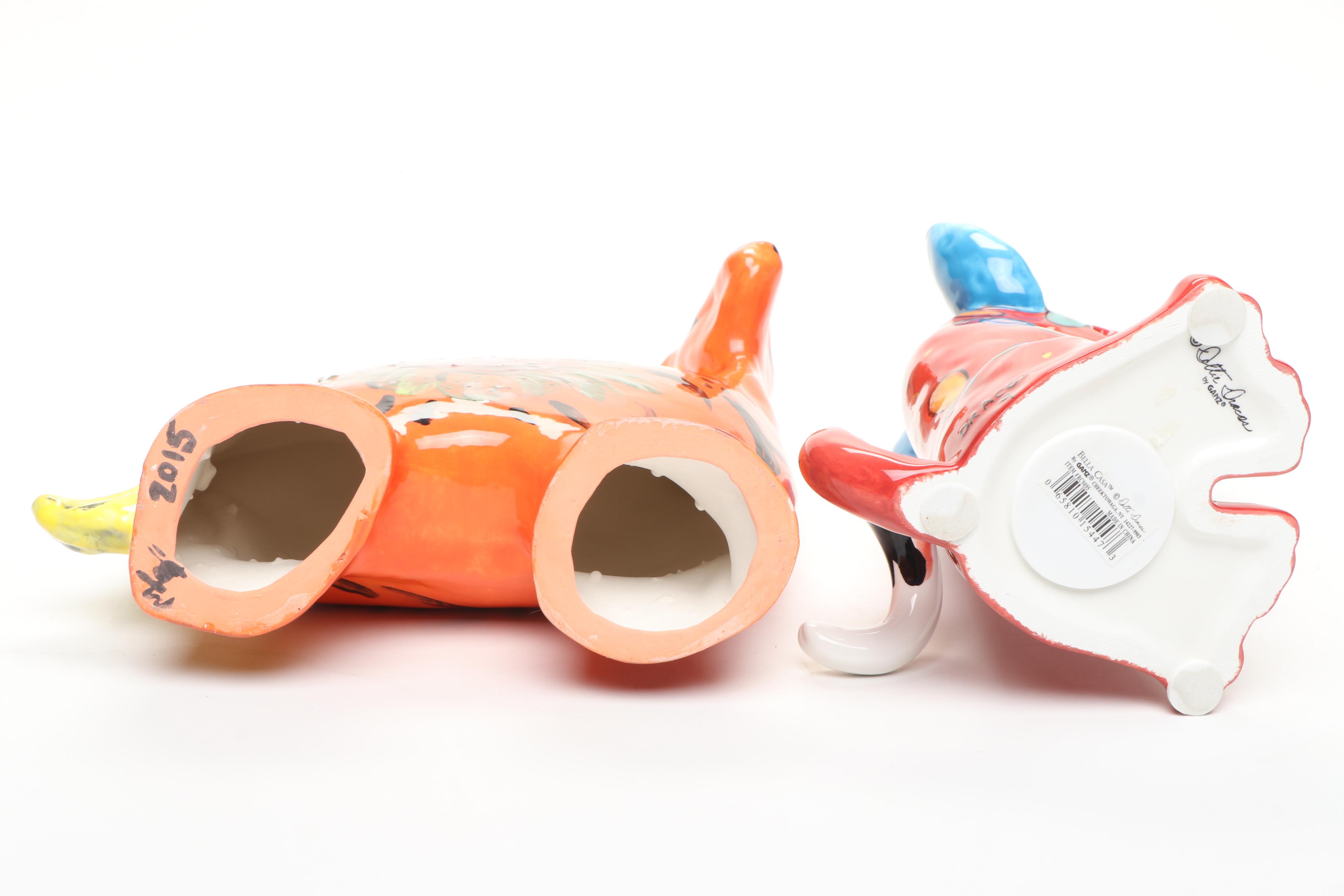 Melody T. Brock-Freeman and Dottie Draco Ceramic Figurines with Pitcher