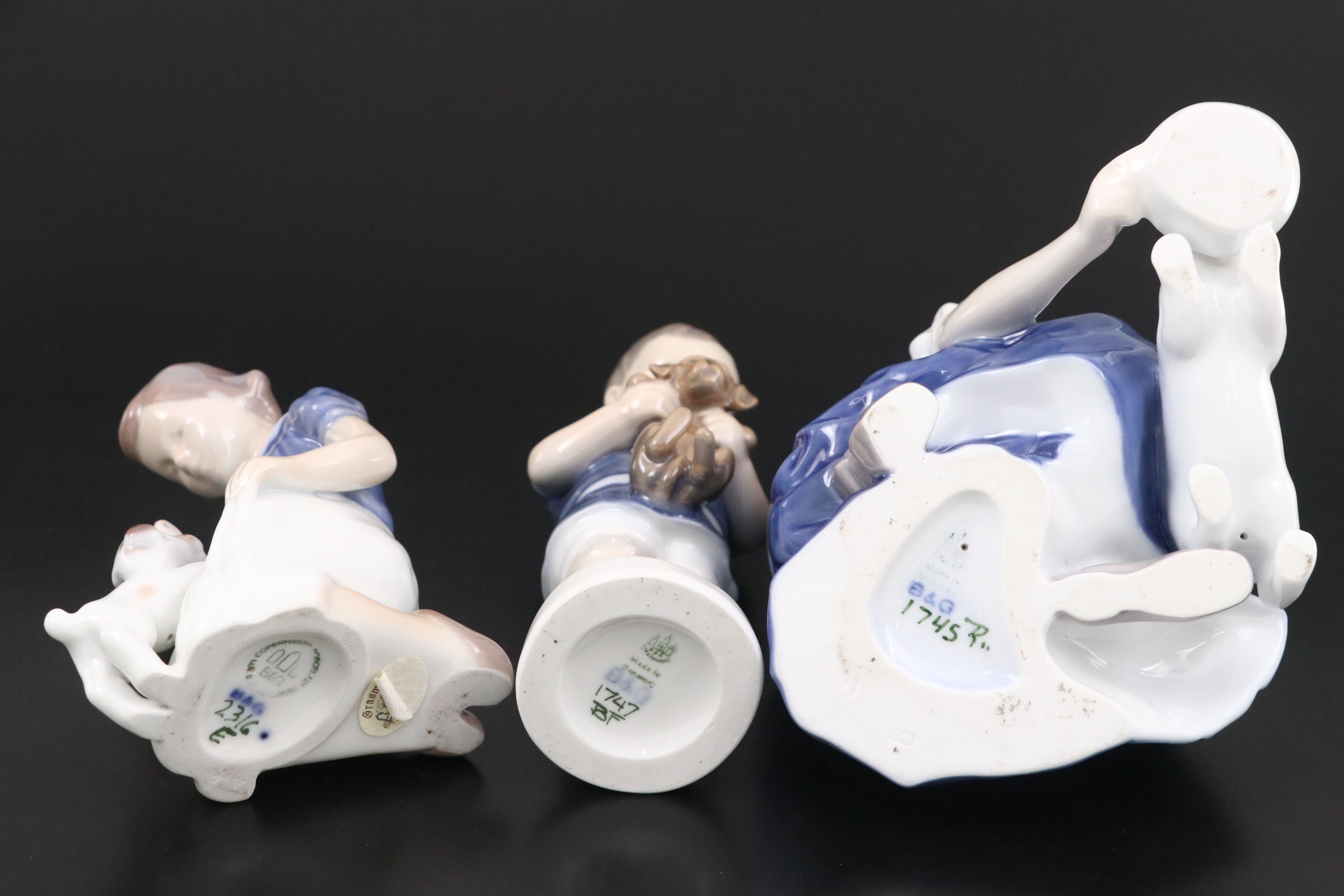 Bing & Grøndahl Porcelain Figurines of Children and Their Pets