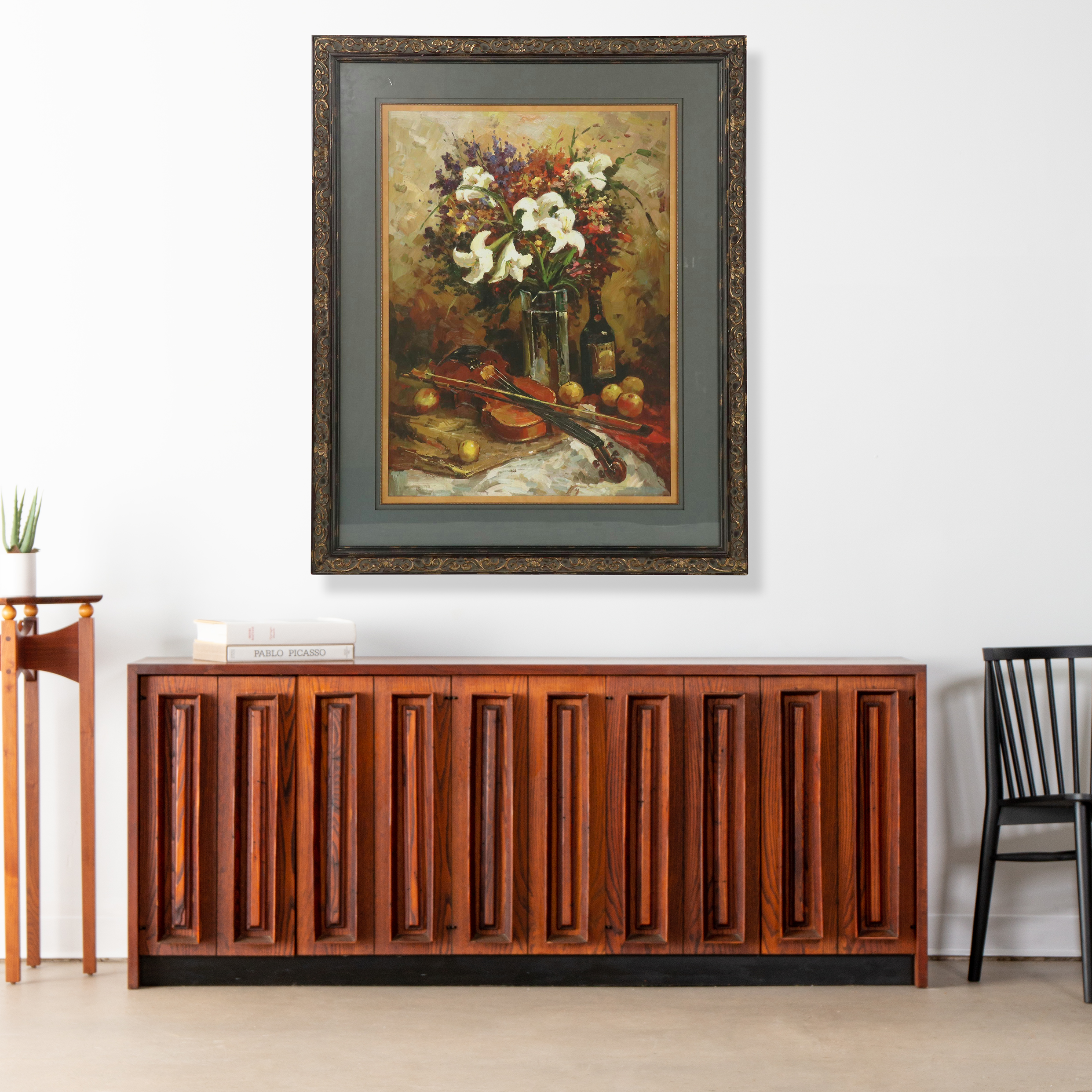 Still Life Giclée with Lilies and a Violin