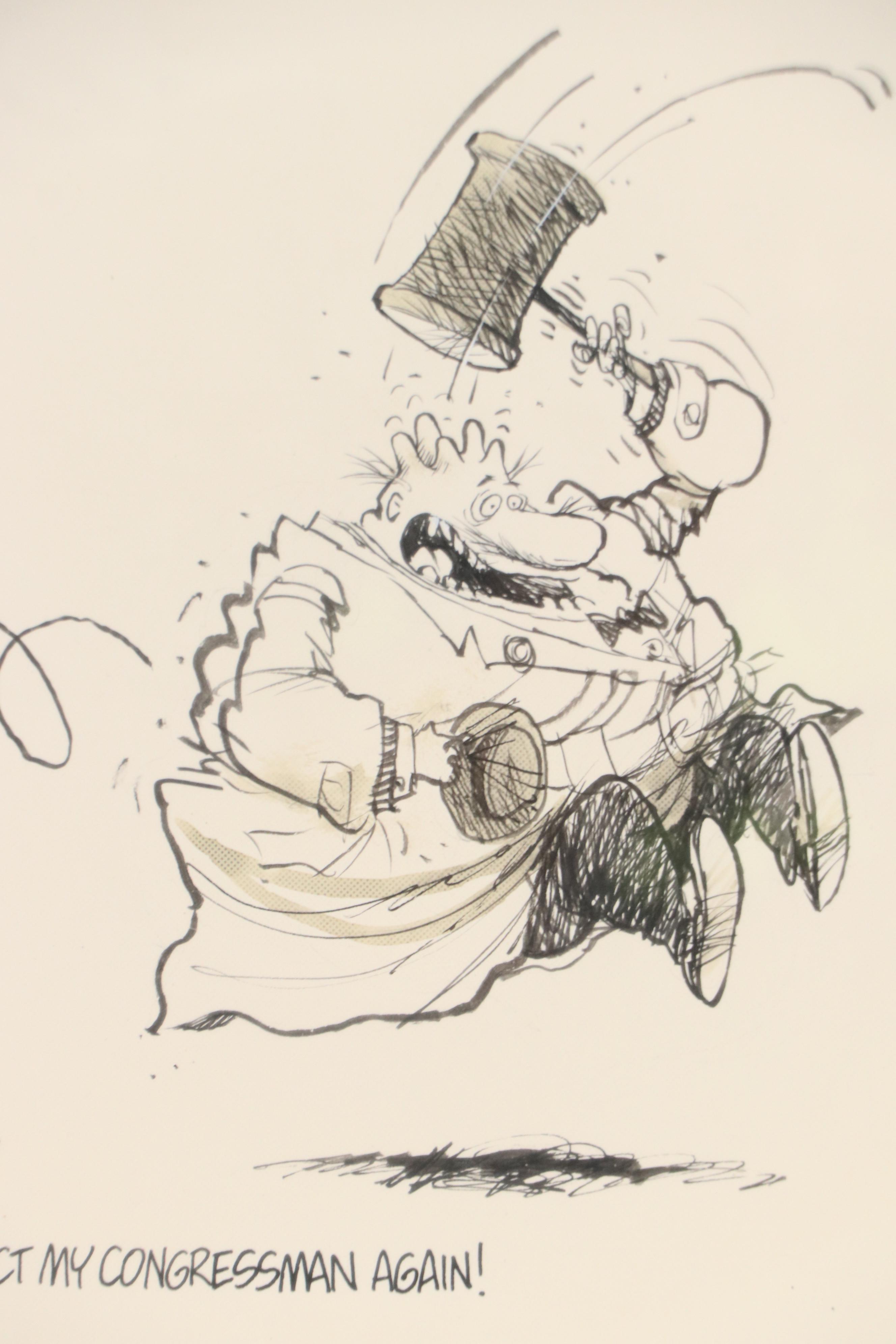 Jim Borgman Cincinnati Enquirer Ink Illustration, 1990