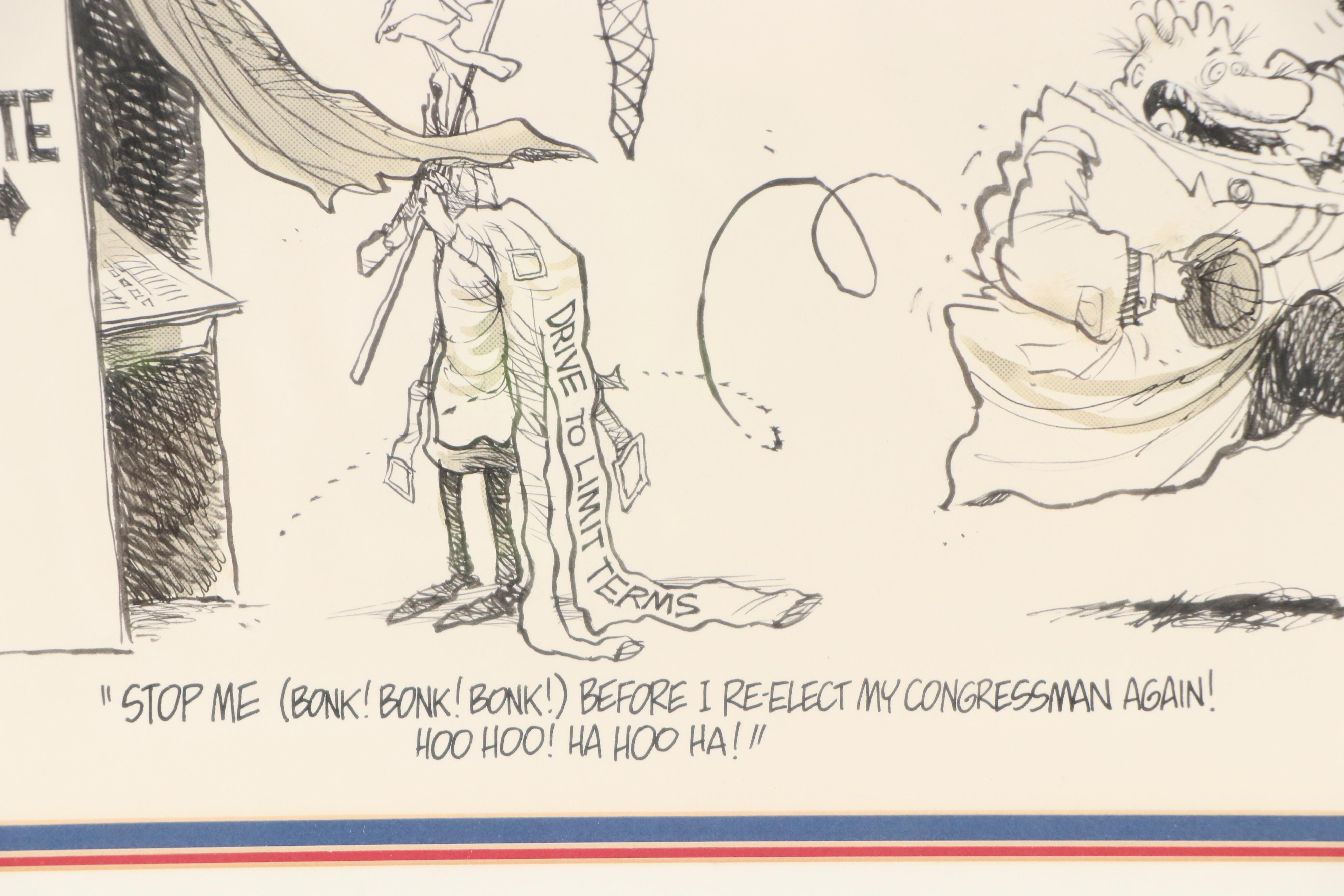 Jim Borgman Cincinnati Enquirer Ink Illustration, 1990