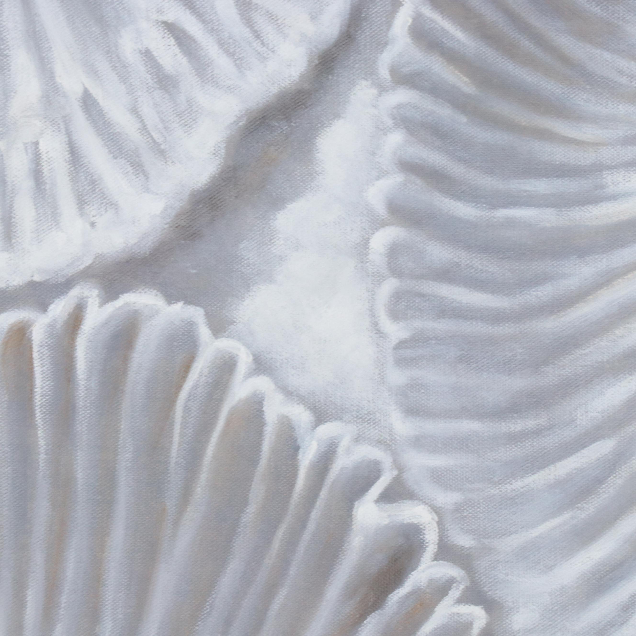 Frontgate Grayscale Abstract Mushroom Coral Acrylic Painting