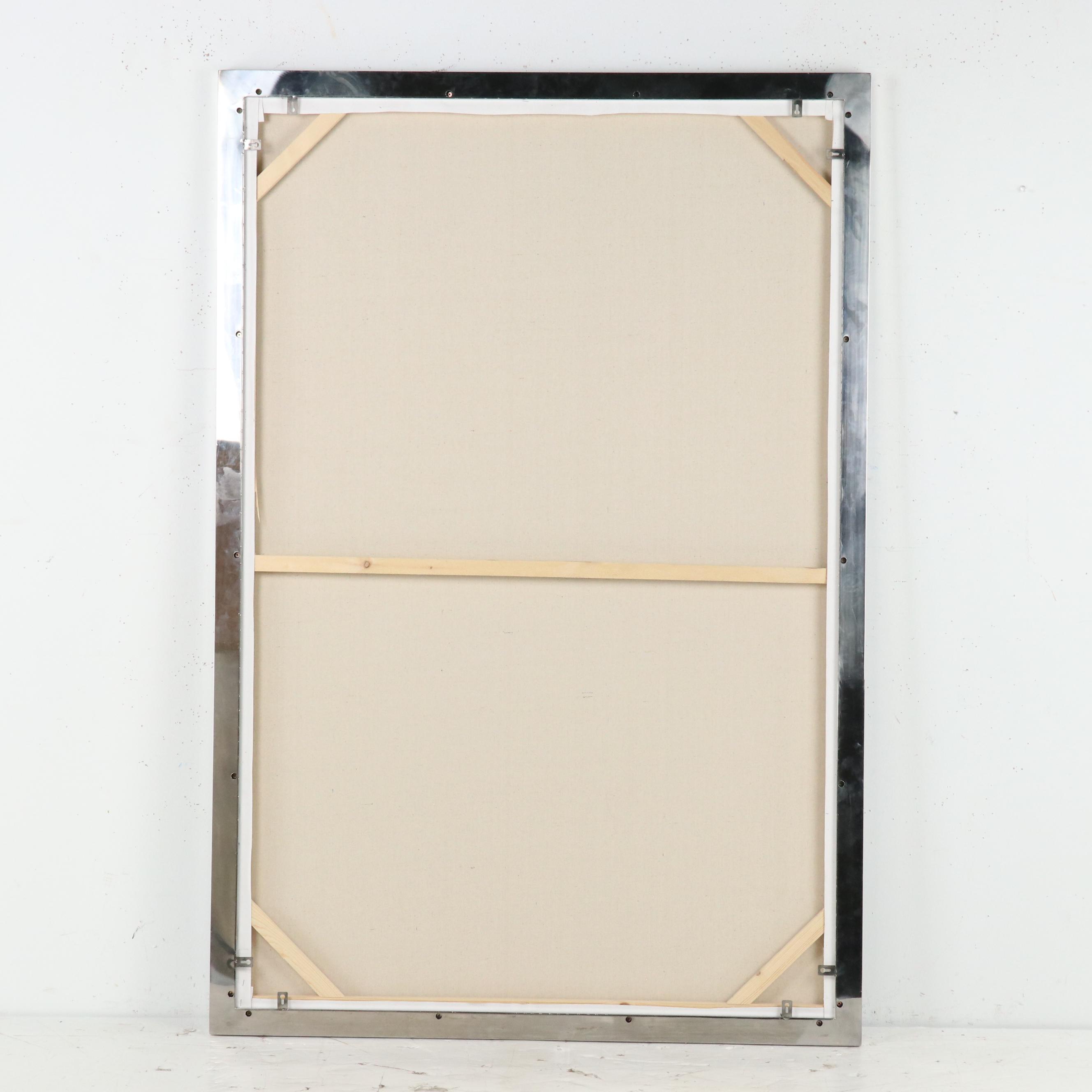 Frontgate Grayscale Abstract Mushroom Coral Acrylic Painting