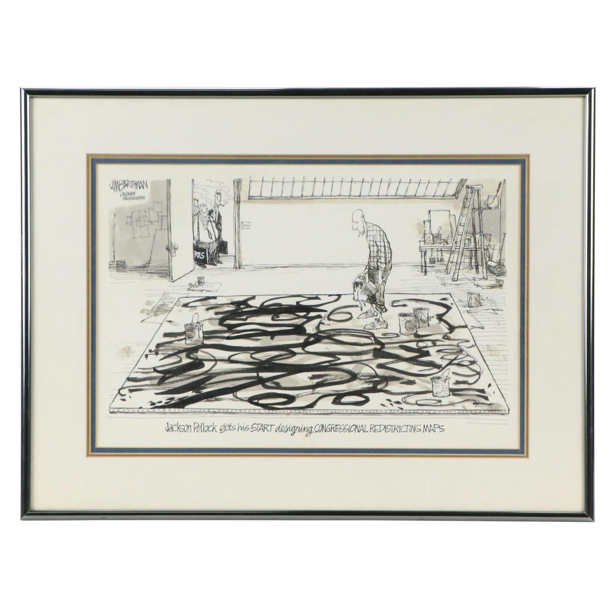 Jim Borgman Cincinnati Enquirer Ink Illustration, 1991