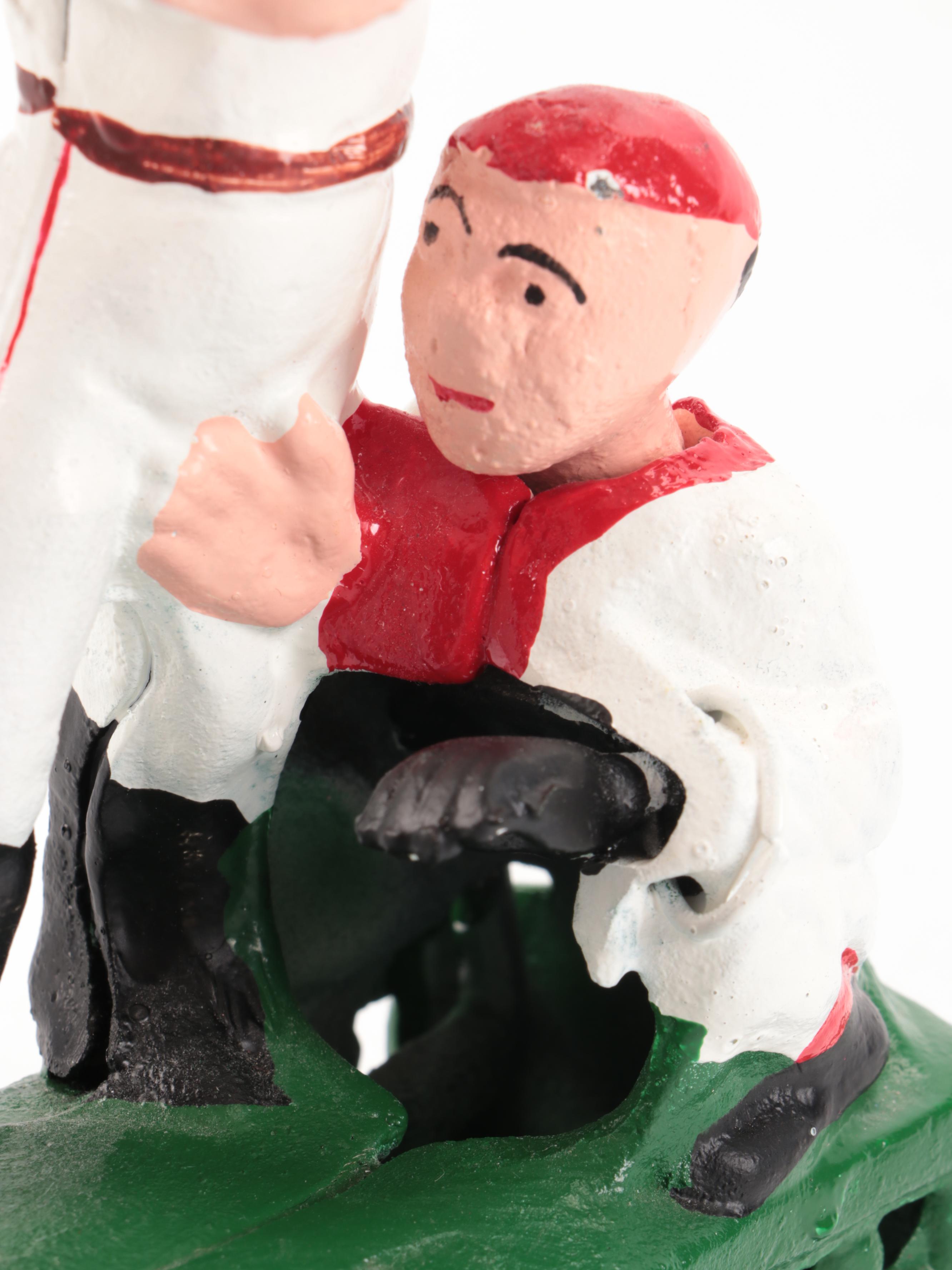 Painted Cast Iron "Hometown Battery" Reproduction Mechanical Bank